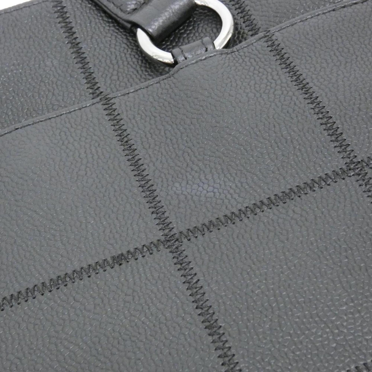Chanel Black Grained Calfskin Handbag (Pre-Owned)