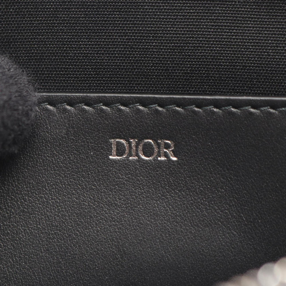 Christian Dior Black Gray Leather Clutch Bag (Pre-Owned)