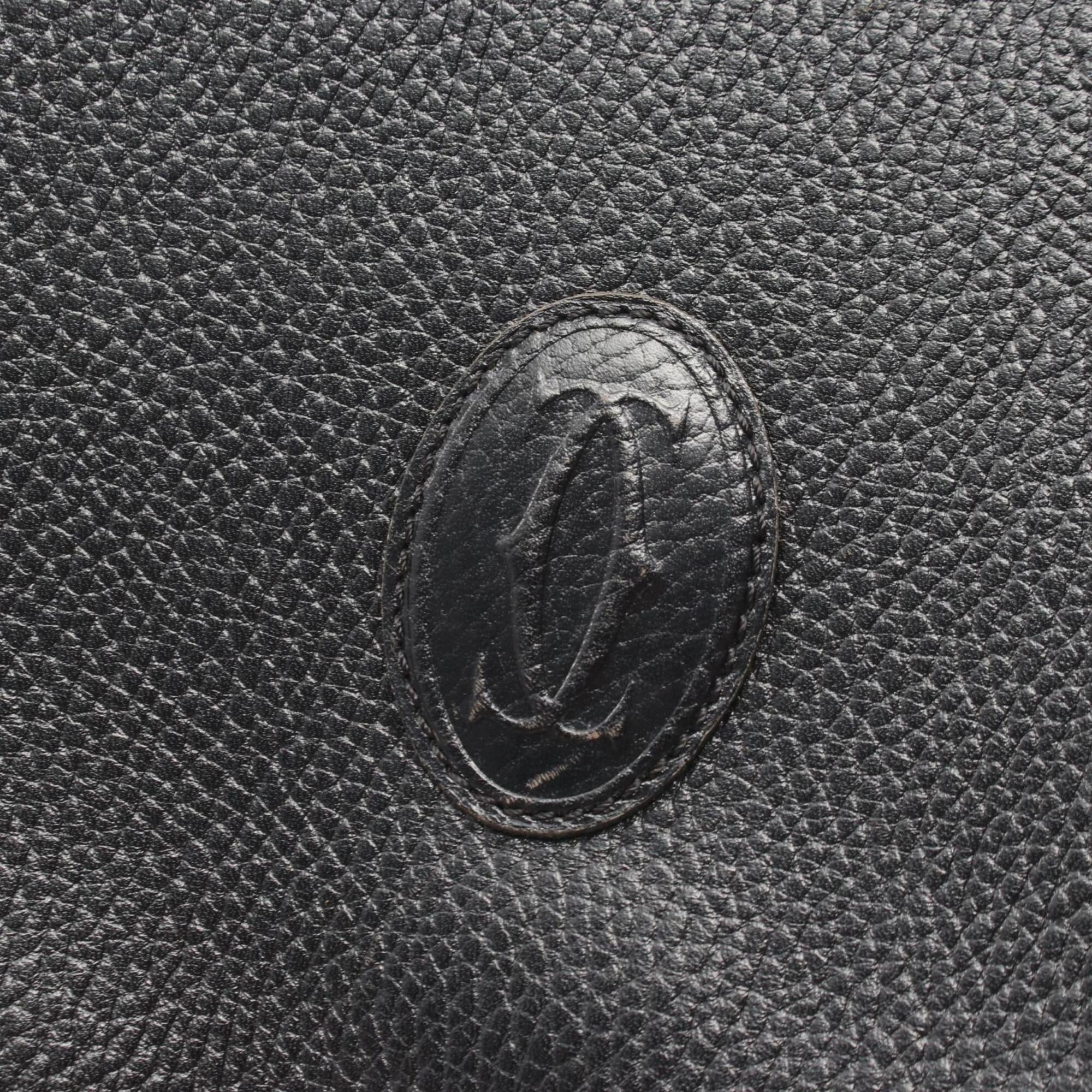Cartier Black Leather Handbag Shoulder Bag (Pre-Owned)