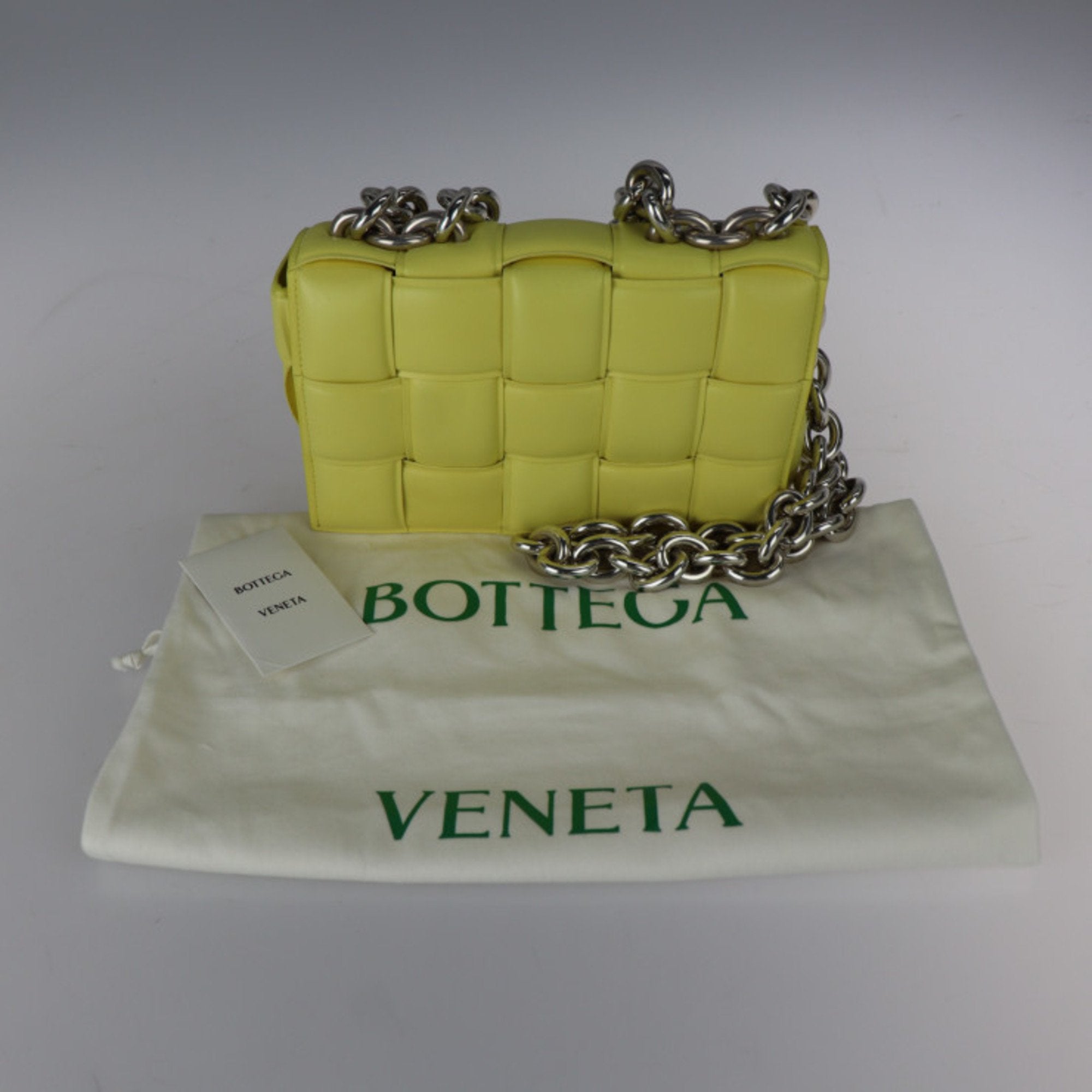 Bottega Veneta Intrecciato Yellow Leather Shoulder Bag (Pre-Owned)
