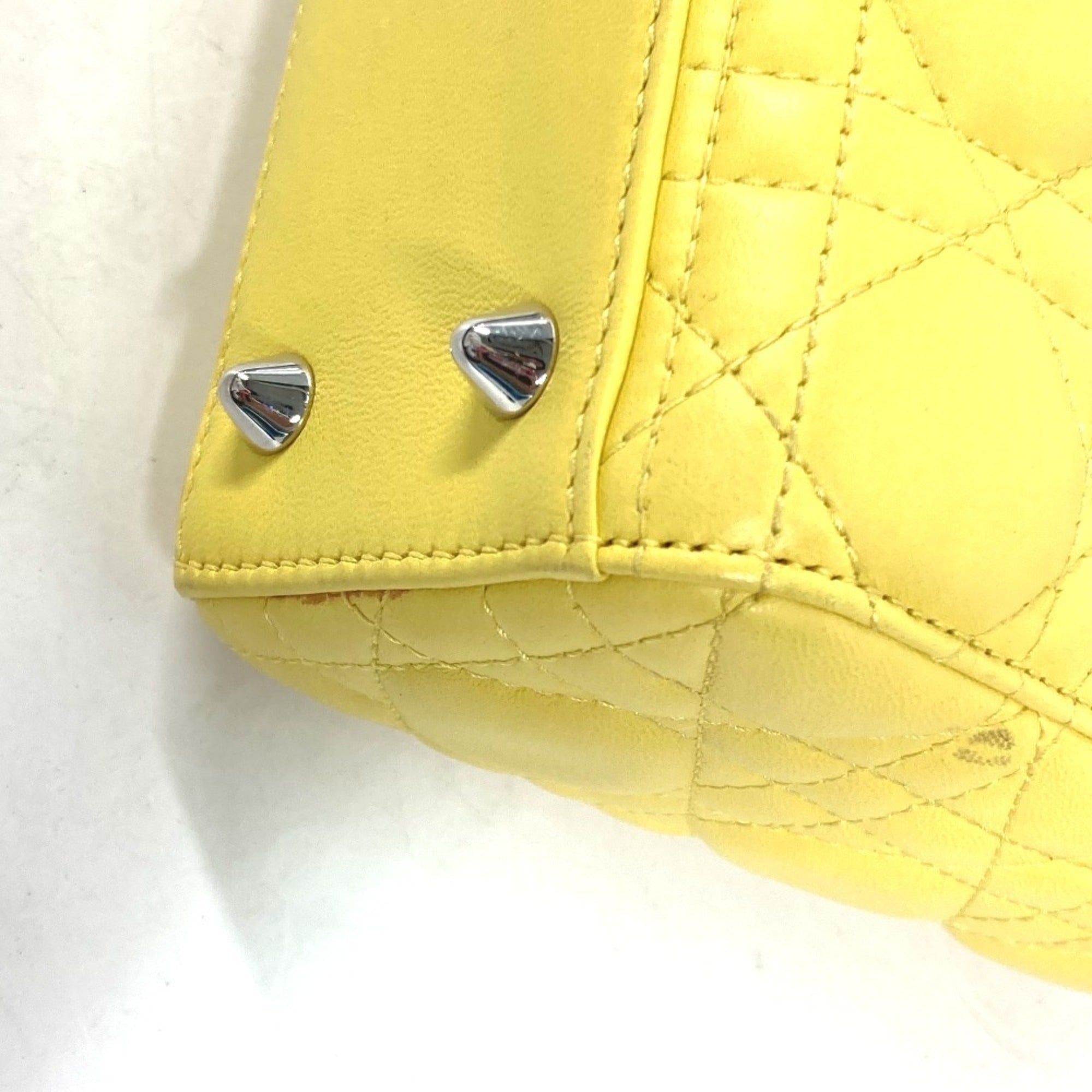 Christian Dior Yellow Leather Handbag Shoulder Bag (Pre-Owned)