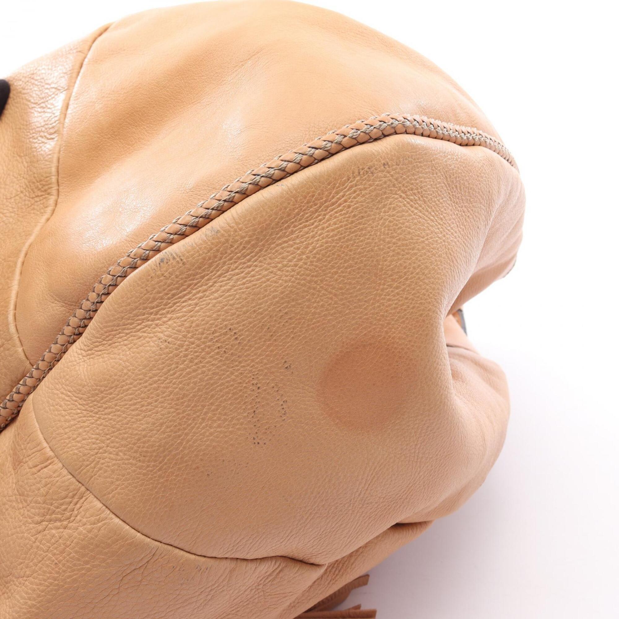 Gucci Beige Leather Handbag Shoulder Bag (Pre-Owned)