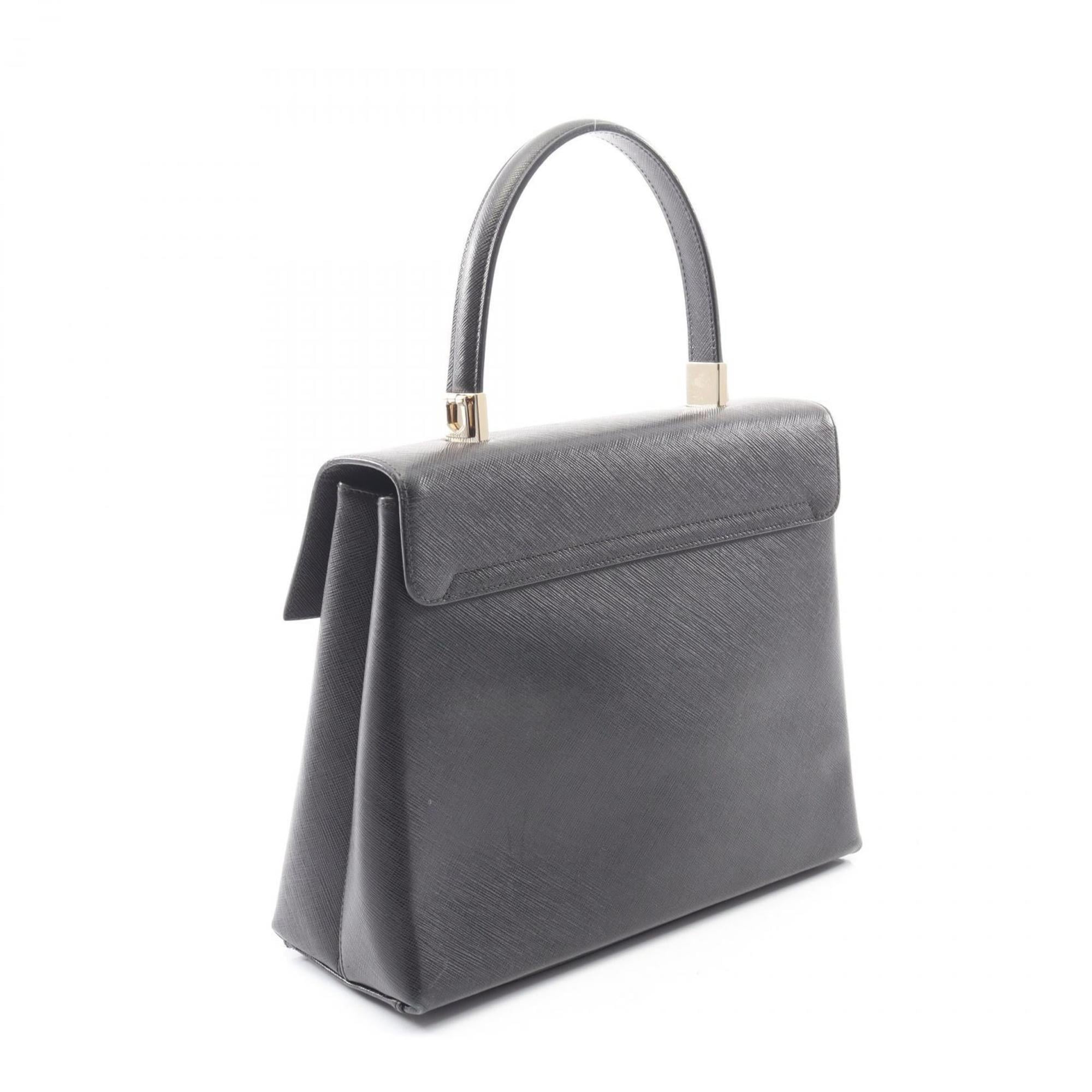 Salvatore Ferragamo Black Leather Handbag (Pre-Owned)