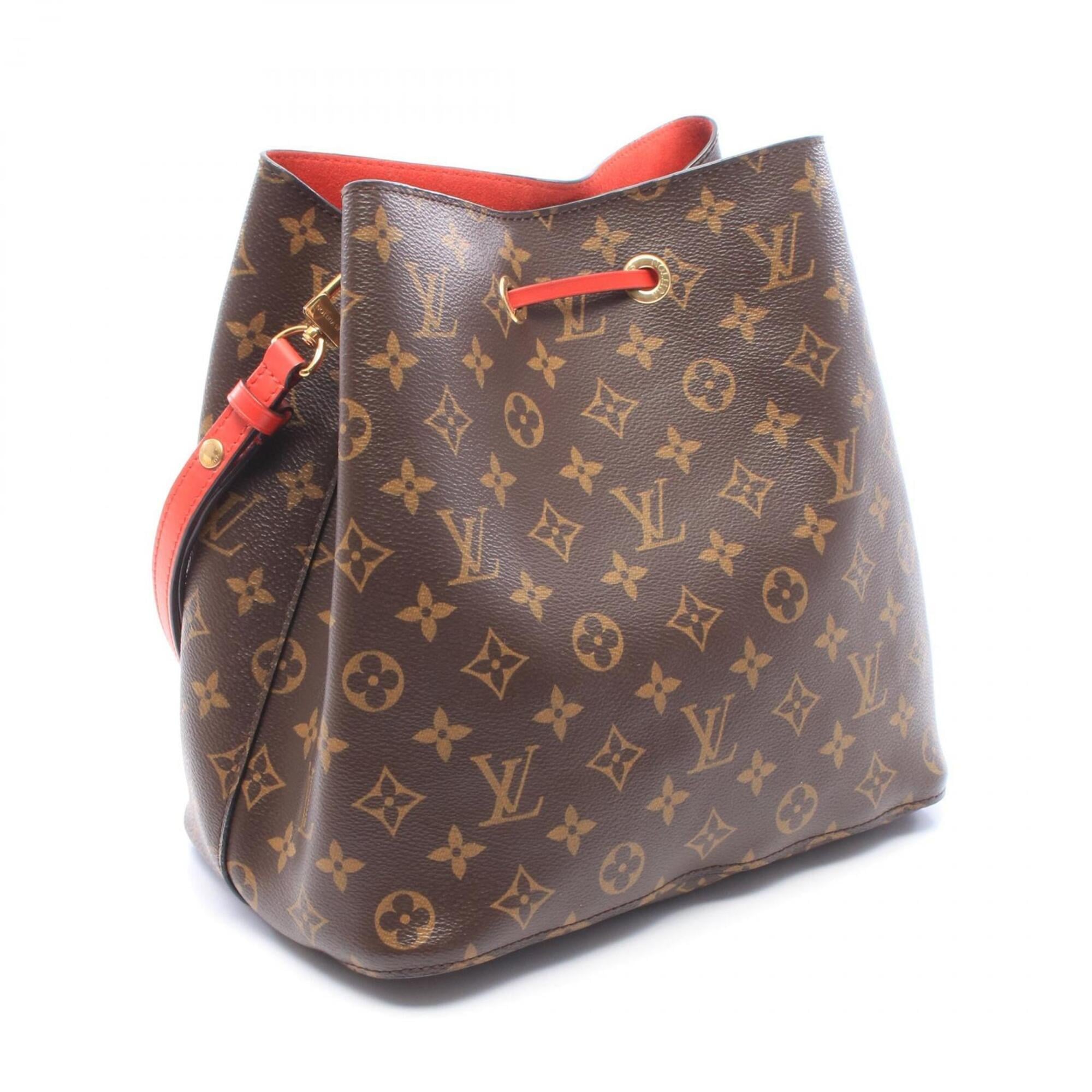 Louis Vuitton Brown Coquelicots Red Color Coated Canvas Leather Handbag Shoulder Bag (Pre-Owned)