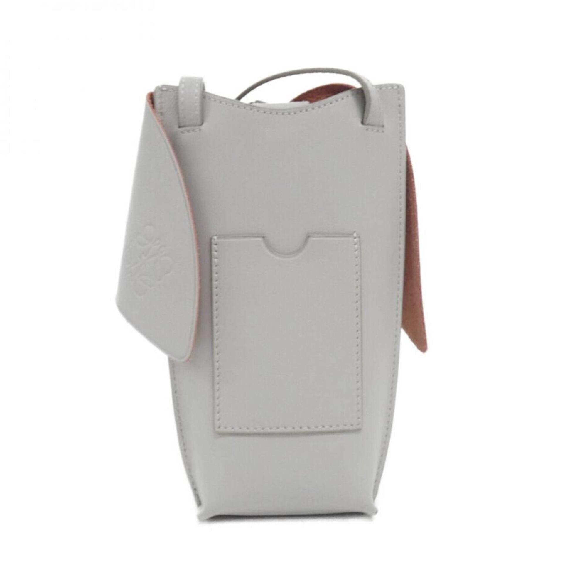 Loewe Gray Leather Shoulder Bag (Pre-Owned)