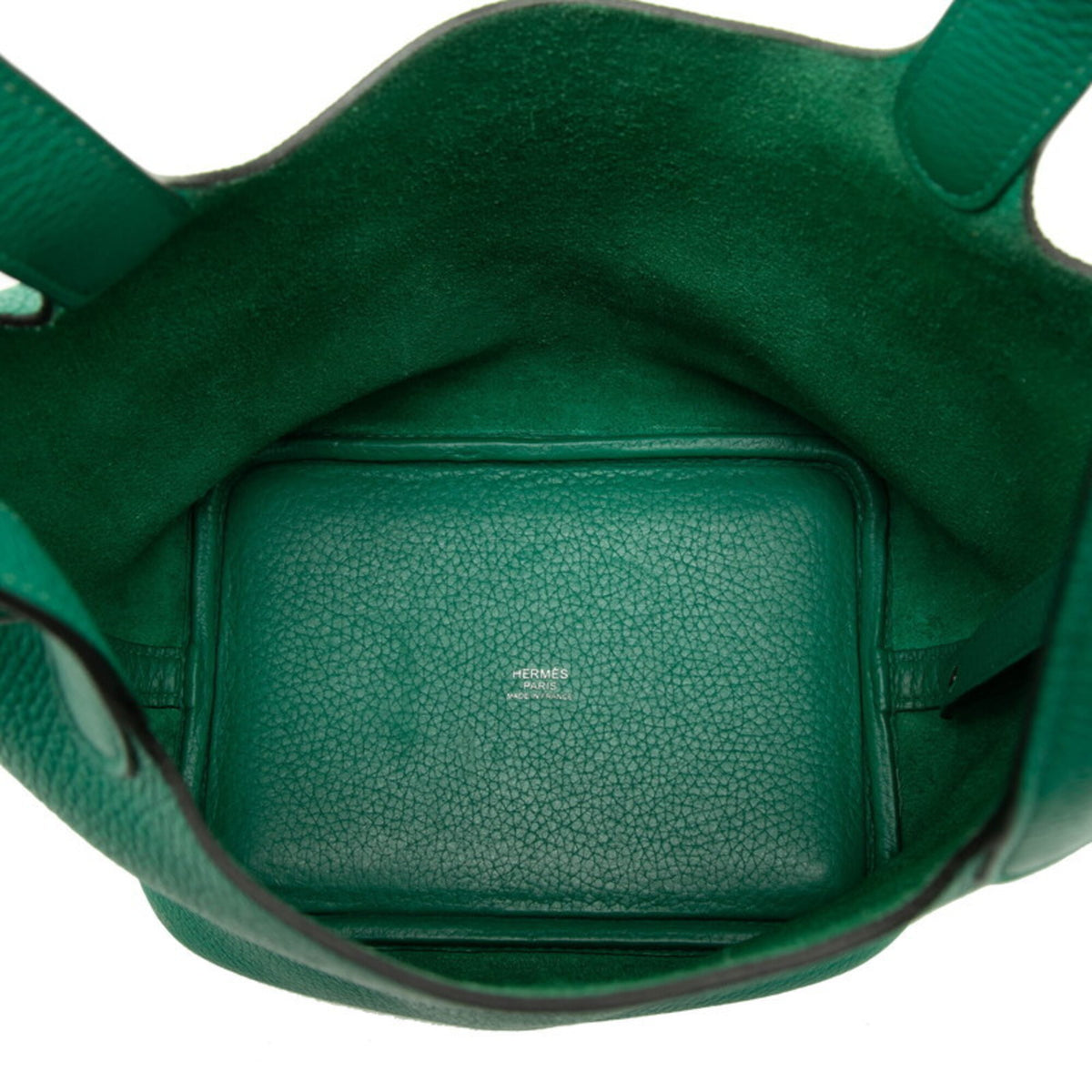 Hermes Green Taurillon Clemence Leather Handbag (Pre-Owned)
