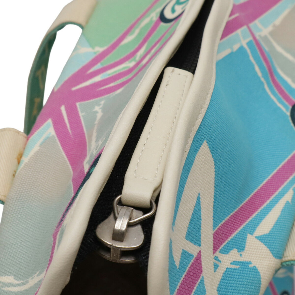 Chanel Blue Blue Green Multi-Color Canvas Shoulder Bag Tote Bag (Pre-Owned)