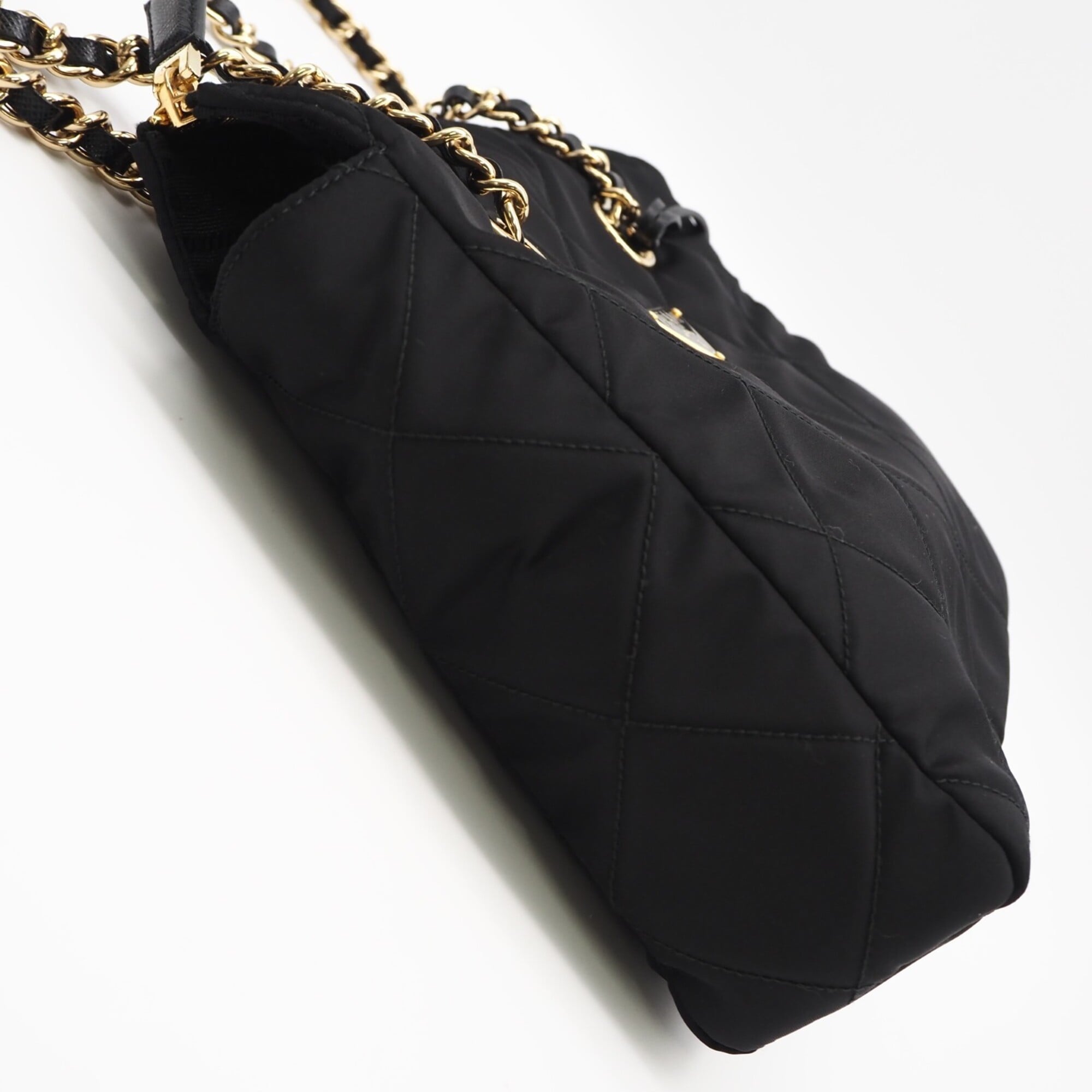 Prada Saffiano Black Nero Nylon Saffiano Shoulder Bag (Pre-Owned)