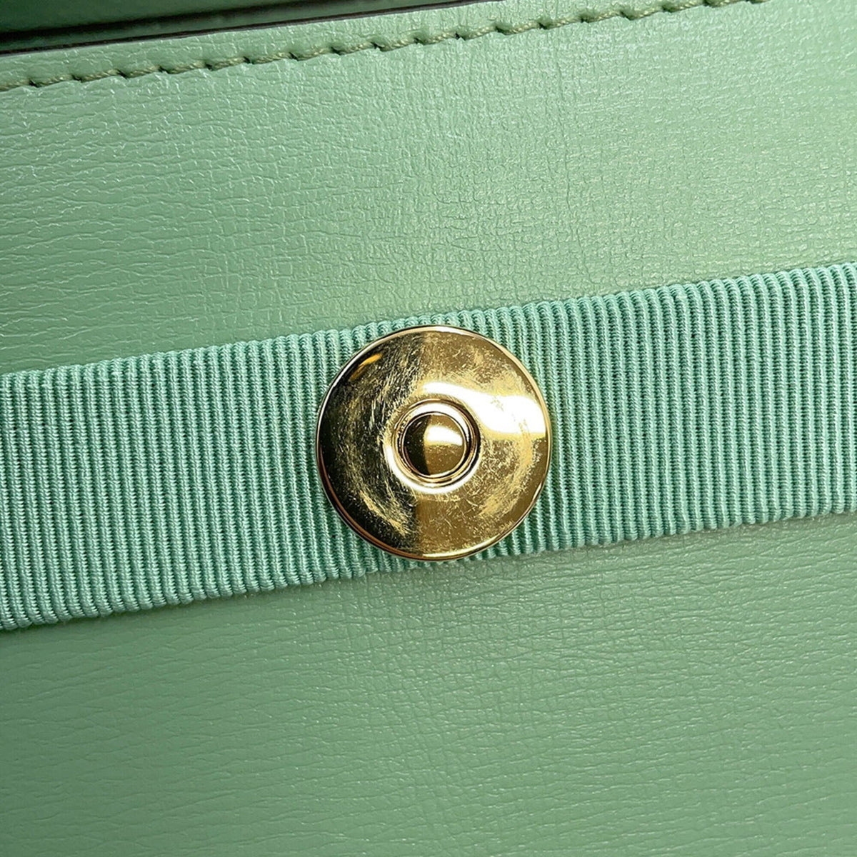 Salvatore Ferragamo Light Green Leather Shoulder Bag (Pre-Owned)