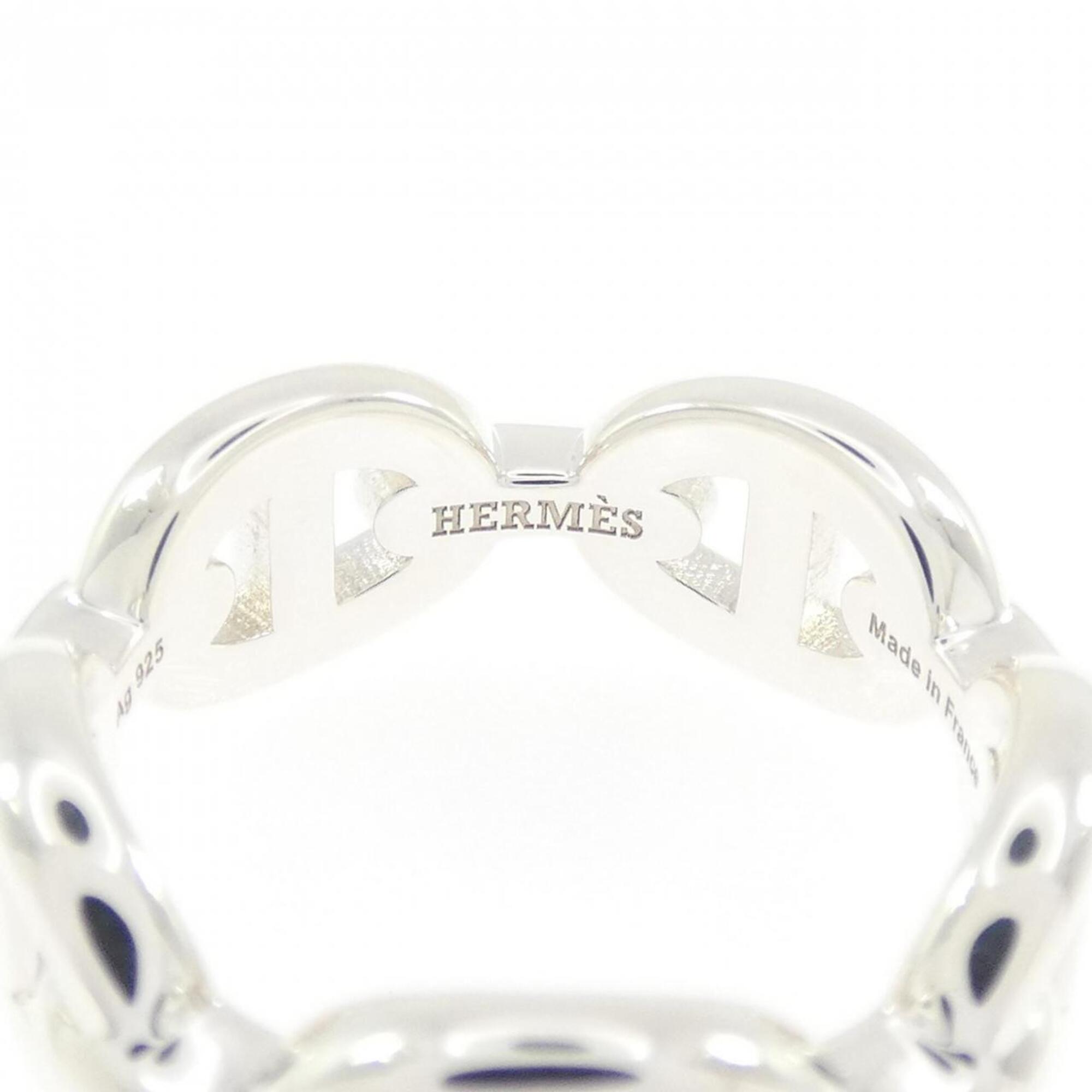 Hermes Silver Silver 925 Band Ring (Pre-Owned)