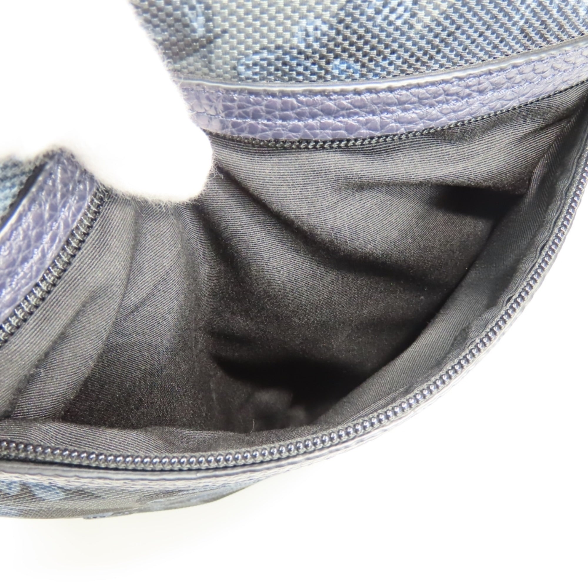 Coach Navy Canvas Leather Shoulder Bag (Pre-Owned)