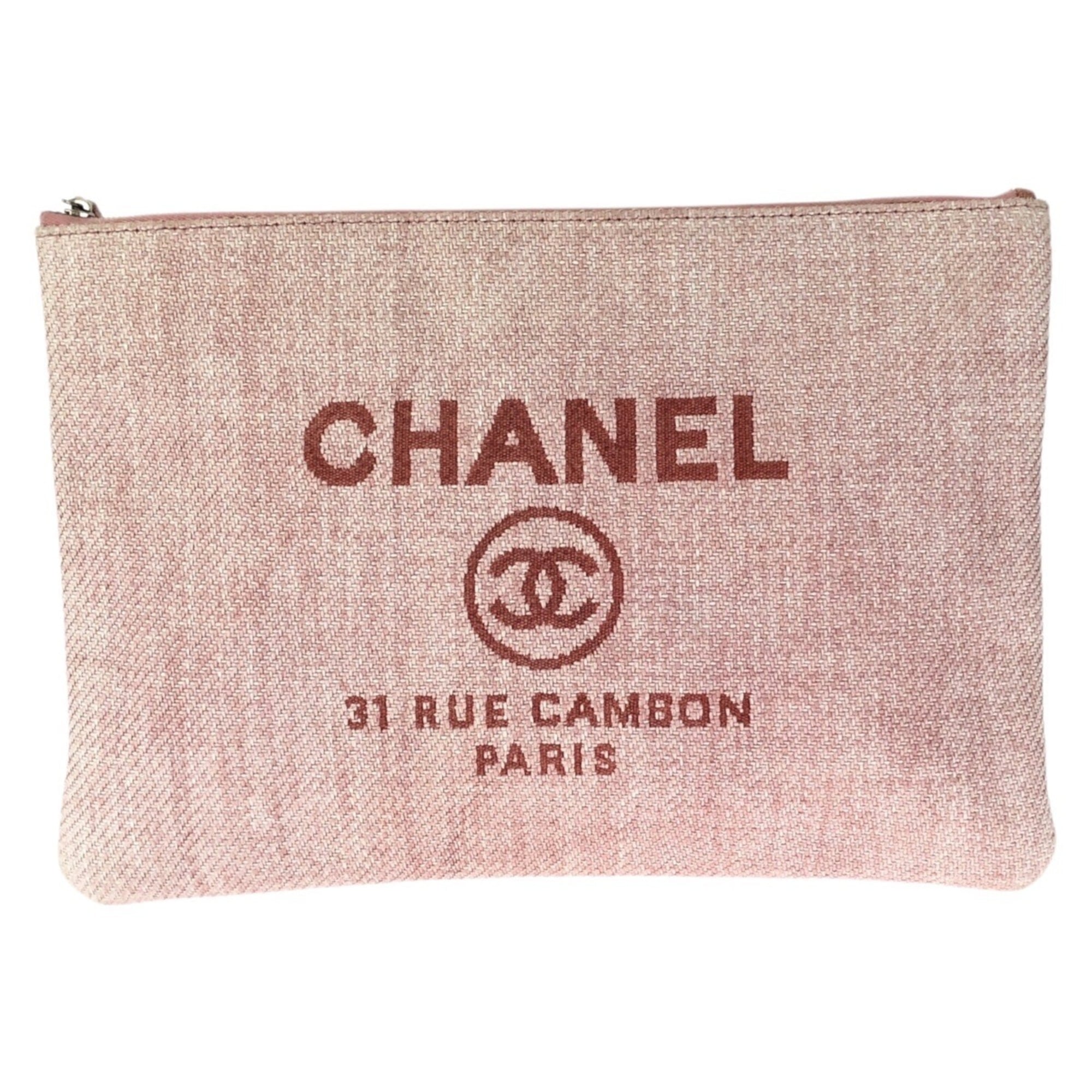 Chanel Pink Canvas Handbag Pouch (Pre-Owned)