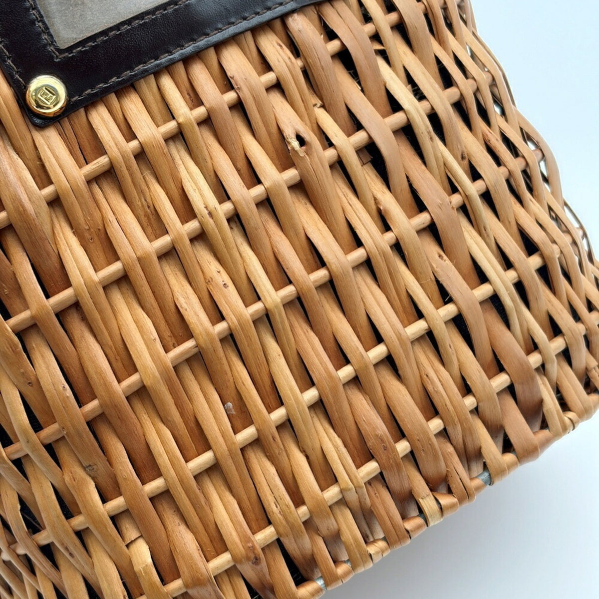 Fendi Brown Dark Brown Wisteria Vine Leather Basket (Pre-Owned)