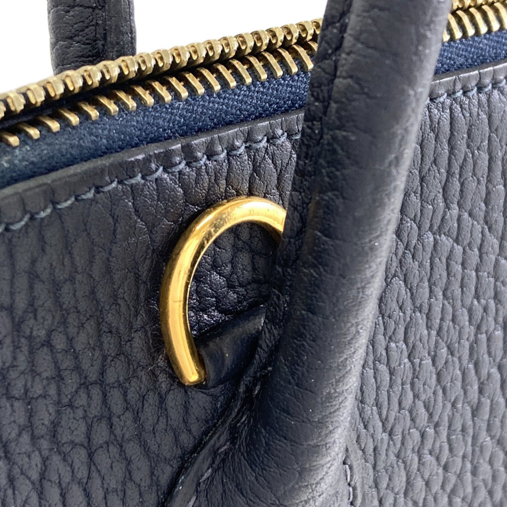 Hermes Bolide Dark Navy Fjord Leather Handbag (Pre-Owned)