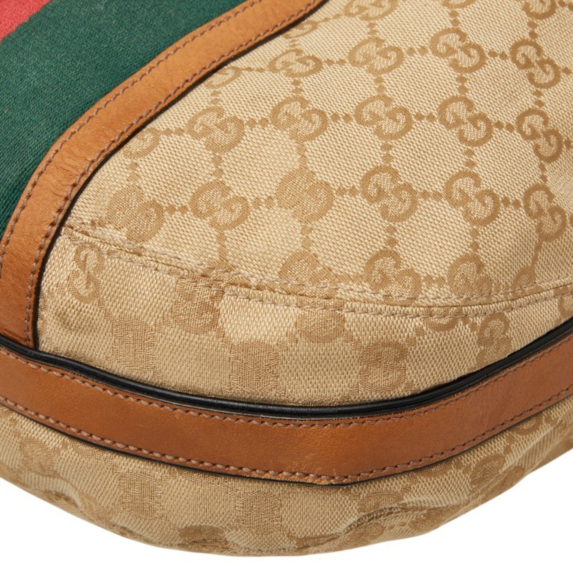 Gucci Gg Canvas Beige Multi-Color Gg Canvas Leather Shoulder Bag (Pre-Owned)