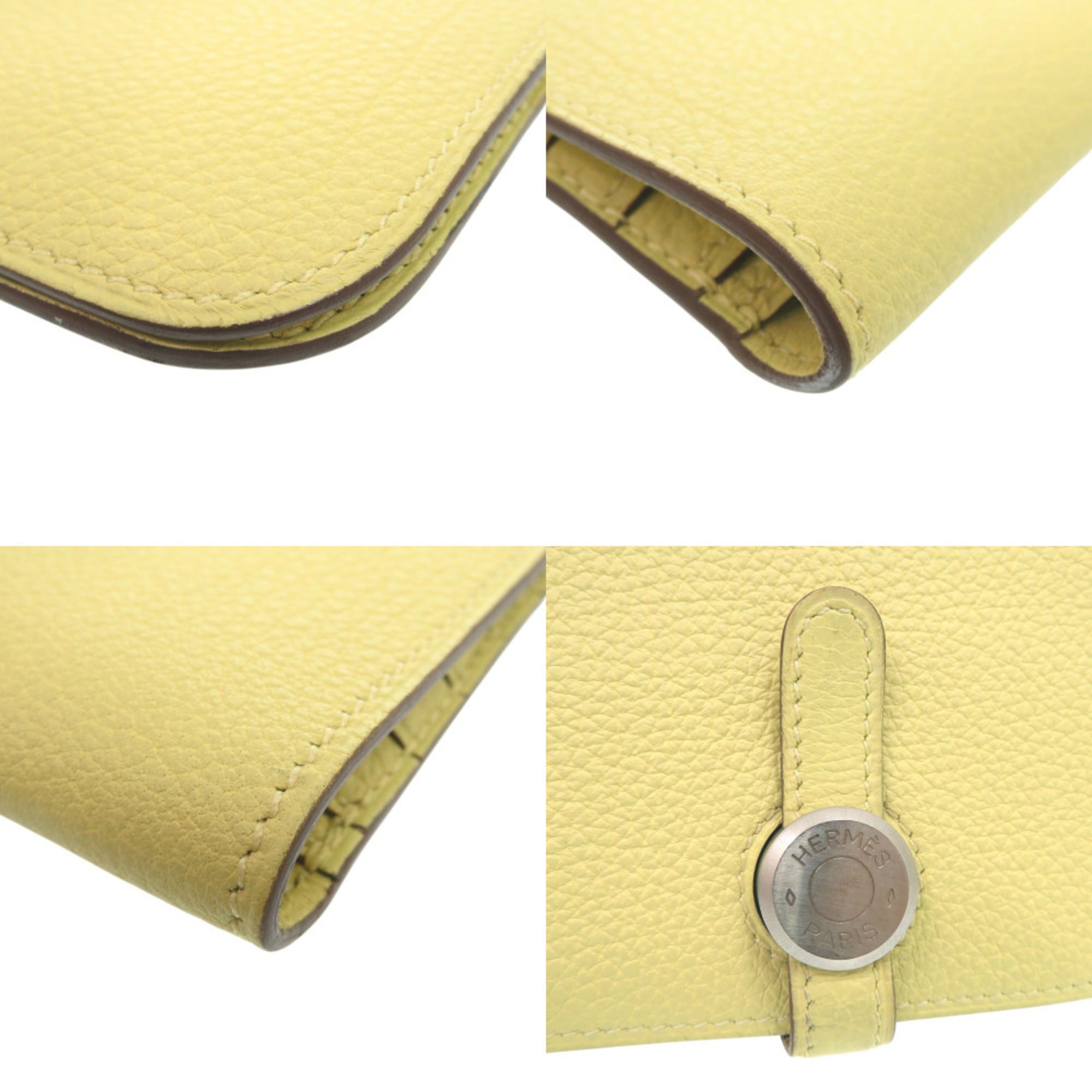 Hermes Yellow Togo Leather Long Wallet (Bi-Fold) (Pre-Owned)