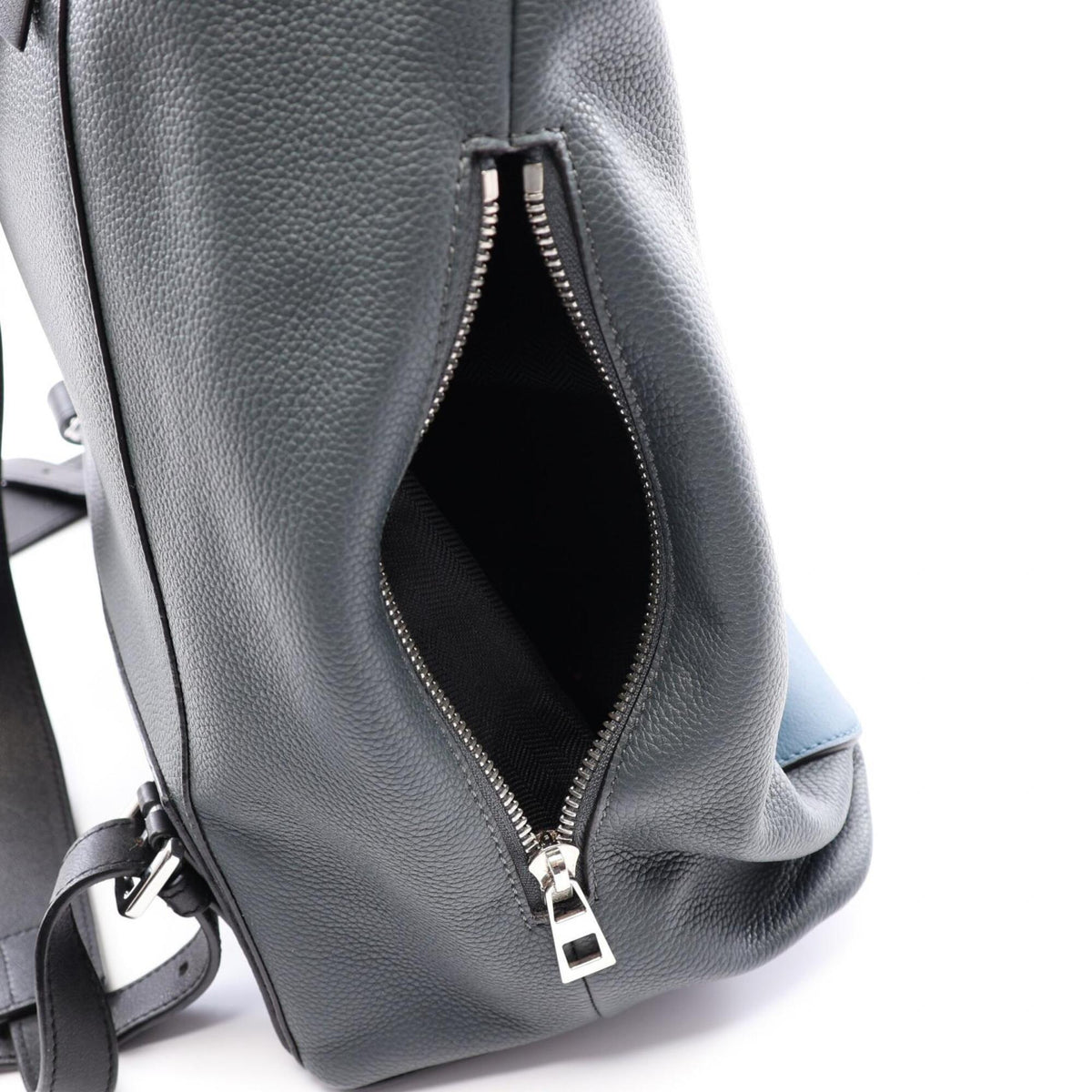 Loewe Black Blue Gray Leather Backpack Handbag (Pre-Owned)