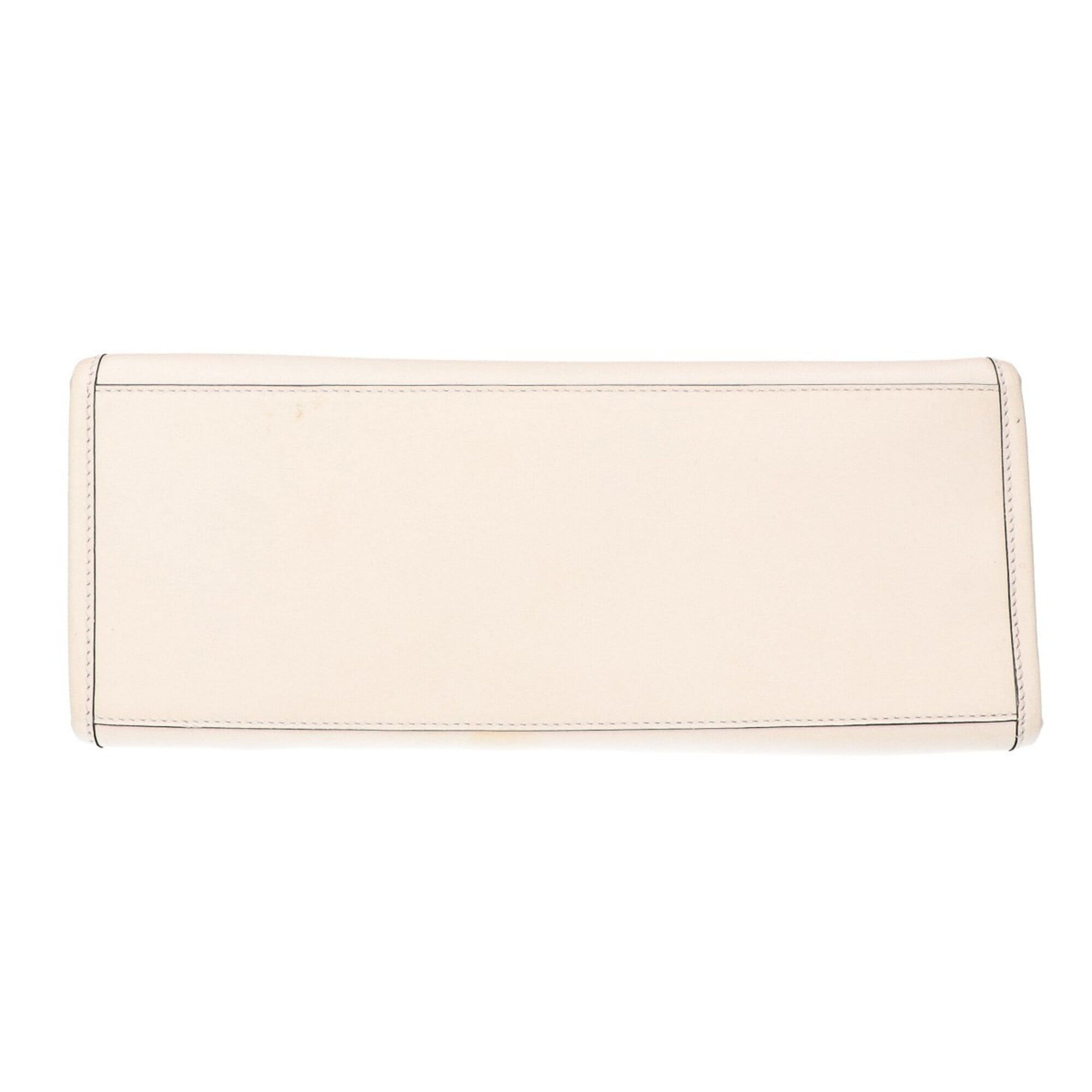 Fendi Off-White Leather Handbag Tote Bag (Pre-Owned)