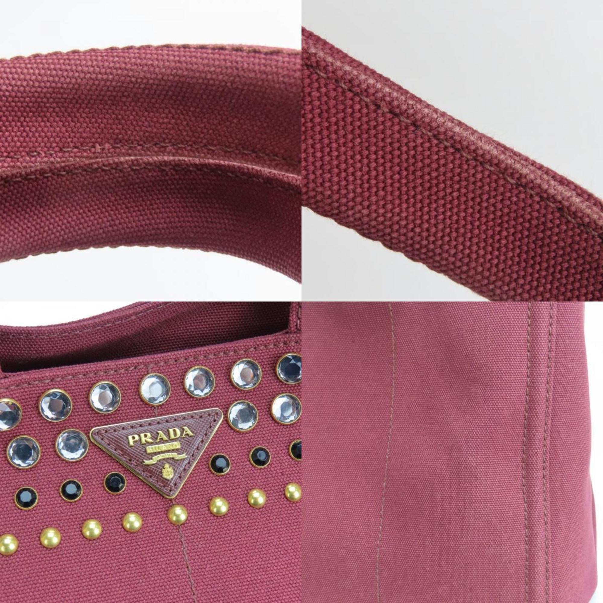 Prada Wine Canvas Tote Bag (Pre-Owned)