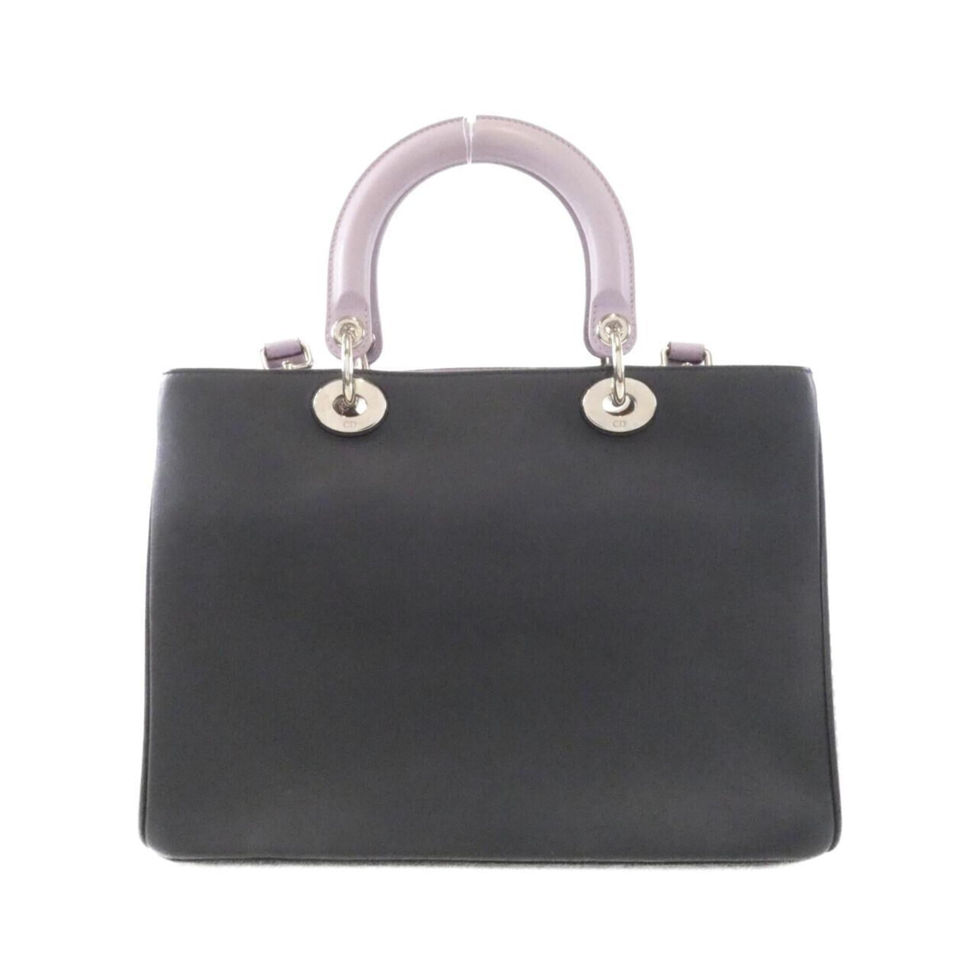 Christian Dior Navy Purple Leather Handbag (Pre-Owned)