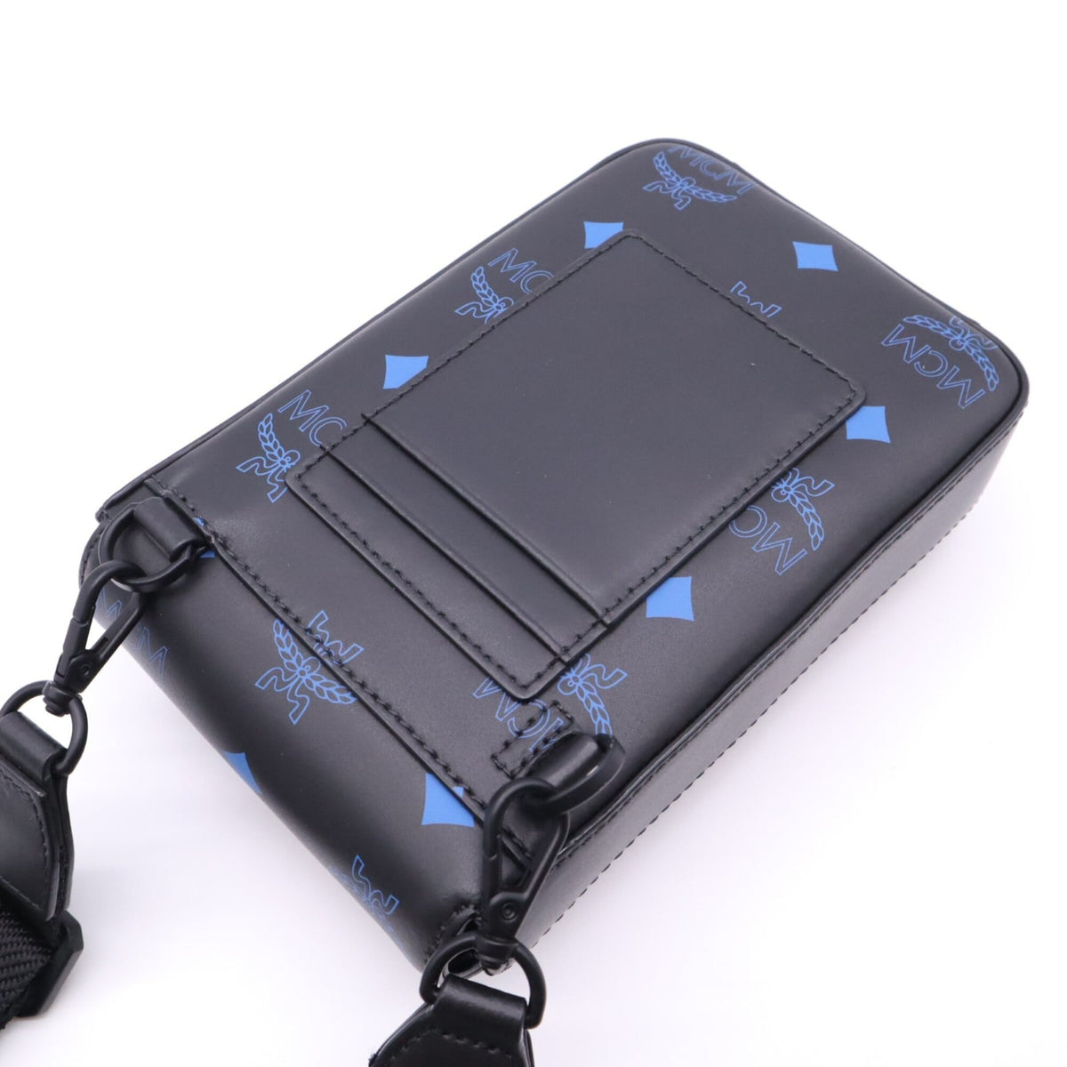 Mcm Black Blue Leather Crossbody Bag Shoulder Bag (Pre-Owned)