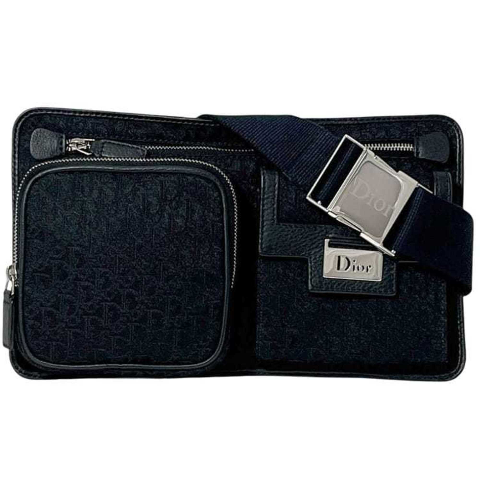 Christian Dior Black Canvas Leather Fanny Pack (Pre-Owned)