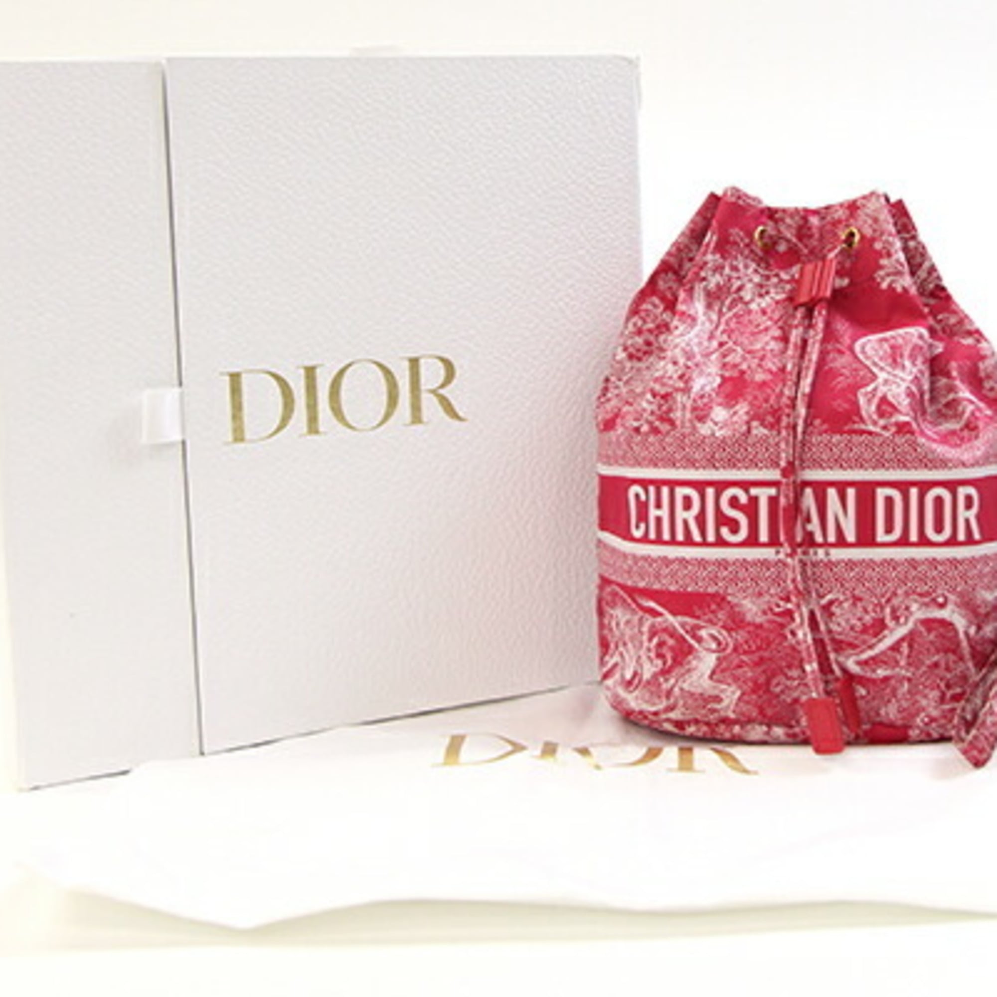 Christian Dior Pink Red Nylon Leather Handbag (Pre-Owned)