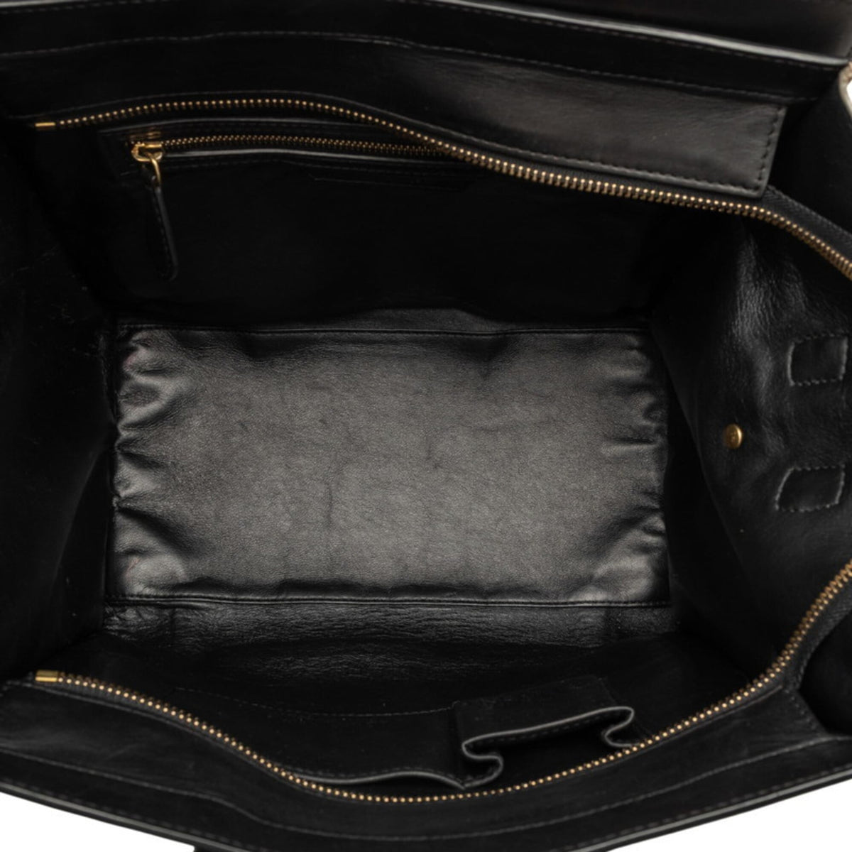 Celine Luggage Beige Black Green Khaki Leather Handbag Tote Bag (Pre-Owned)