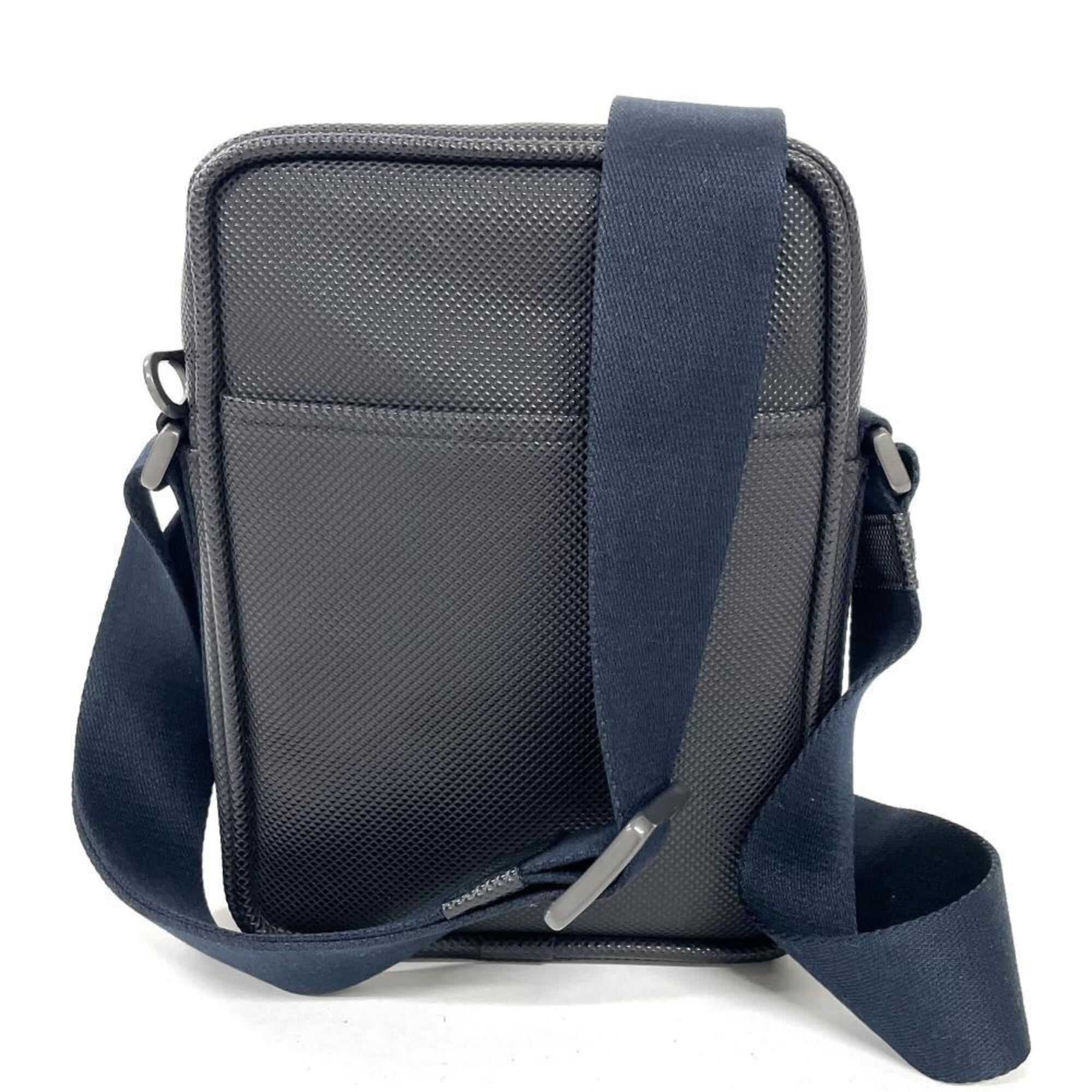 Bottega Veneta Black Coated Canvas Shoulder Bag (Pre-Owned)