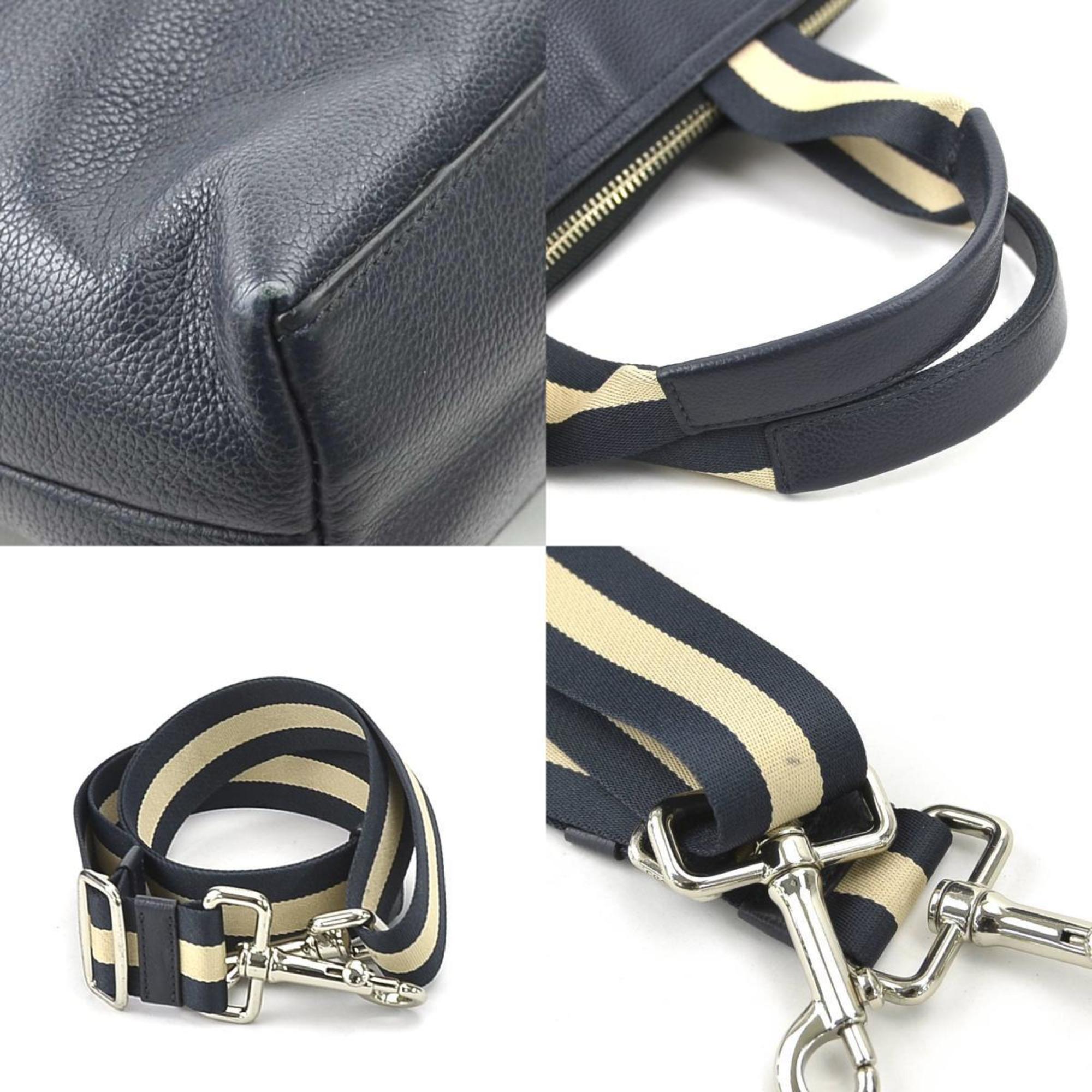 Coach Navy Leather Handbag Shoulder Bag (Pre-Owned)