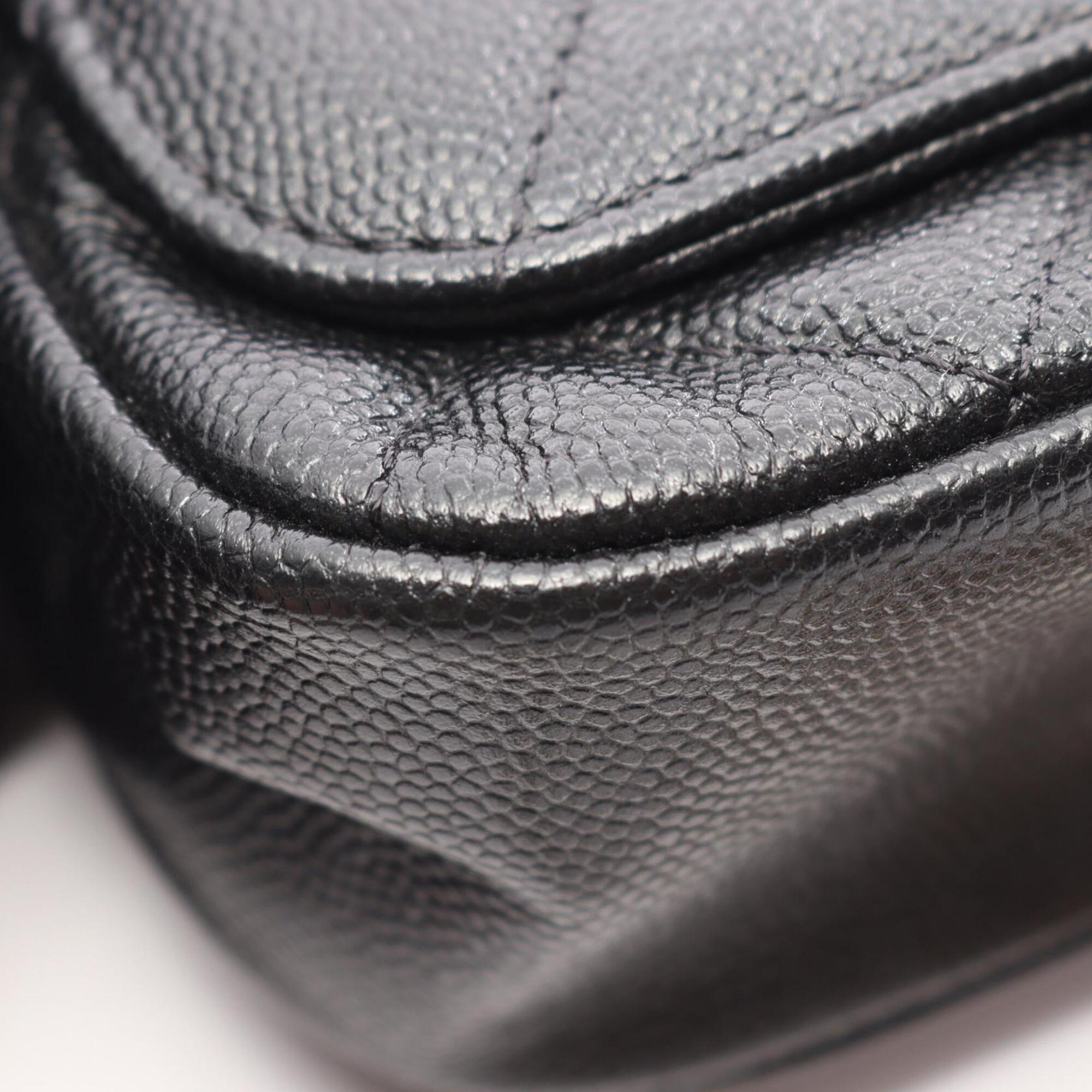 Chanel Black Grained Calfskin Handbag Shoulder Bag (Pre-Owned)