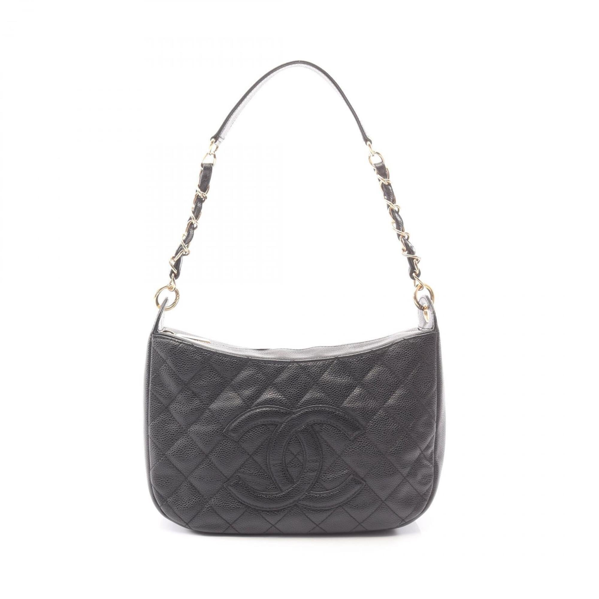 Chanel Black Grained Calfskin Handbag Shoulder Bag (Pre-Owned)