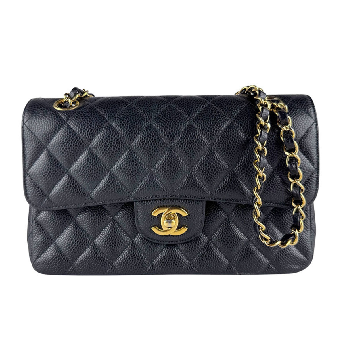 Chanel Black Grained Calfskin Shoulder Bag (Pre-Owned)