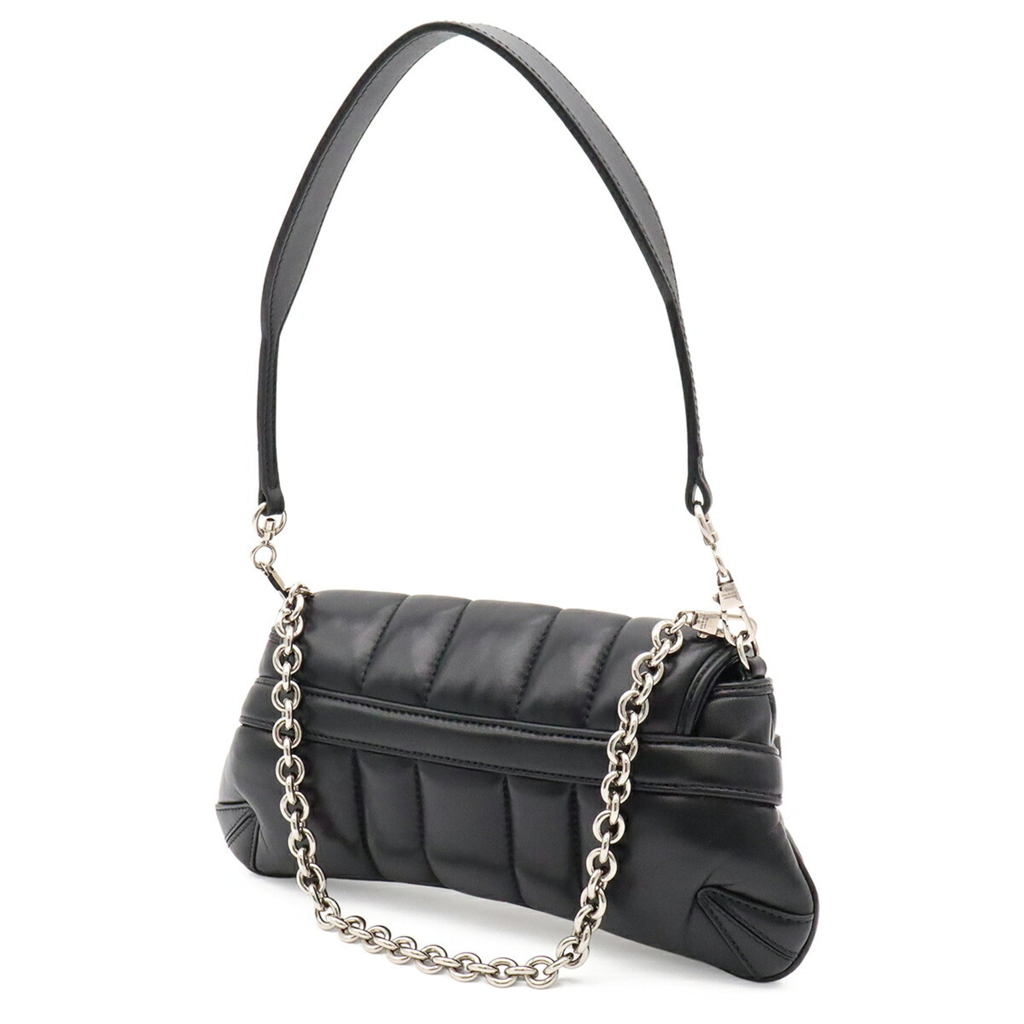 Gucci Horsebit Black Leather Handbag Shoulder Bag (Pre-Owned)