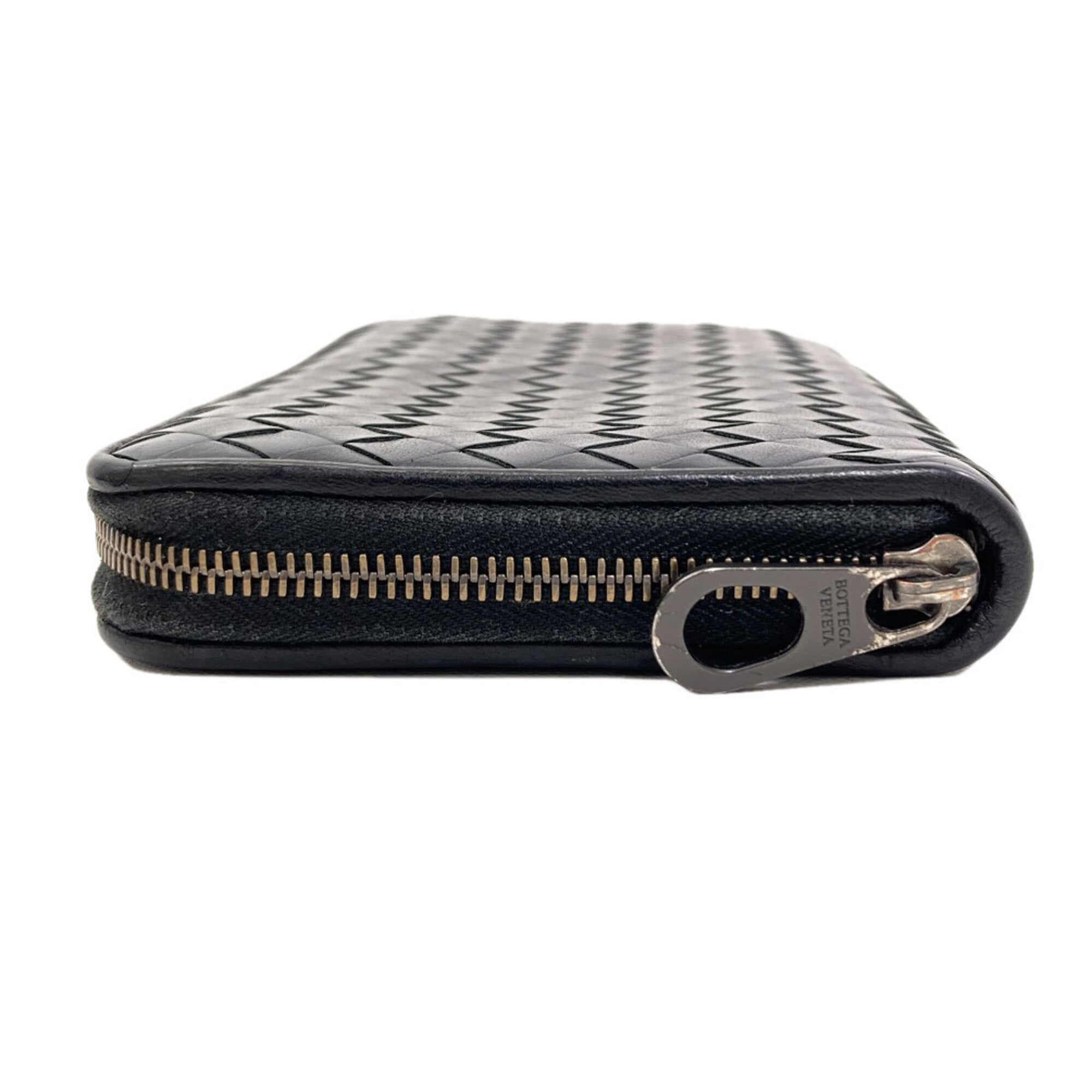Bottega Veneta Black Leather Long Wallet (Bi-Fold) (Pre-Owned)