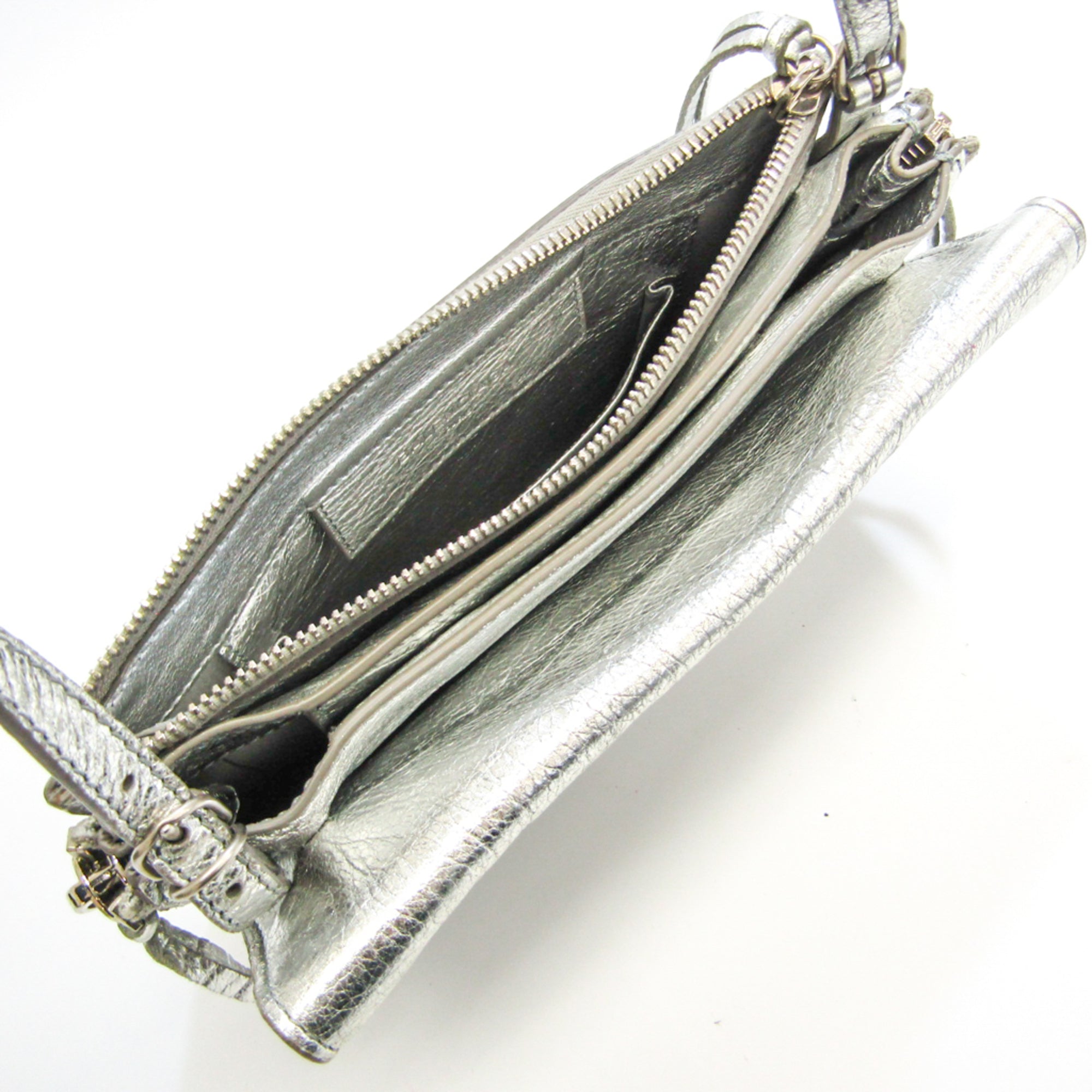 Balenciaga Silver Leather Shoulder Bag (Pre-Owned)