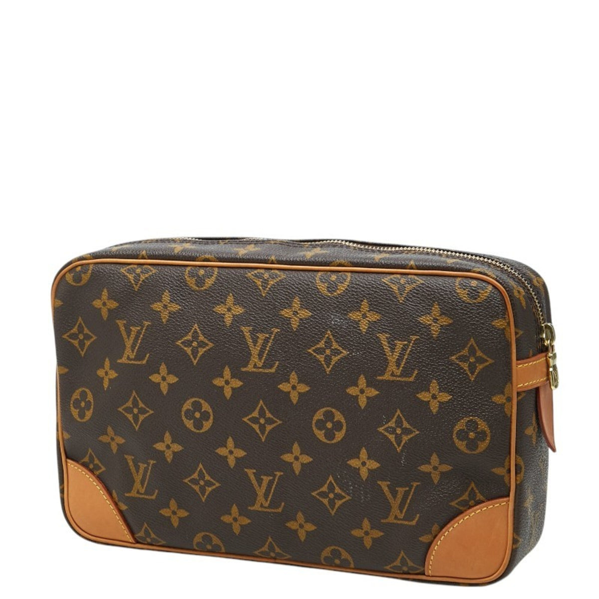 Louis Vuitton Brown Pvc Leather Clutch Bag (Pre-Owned)