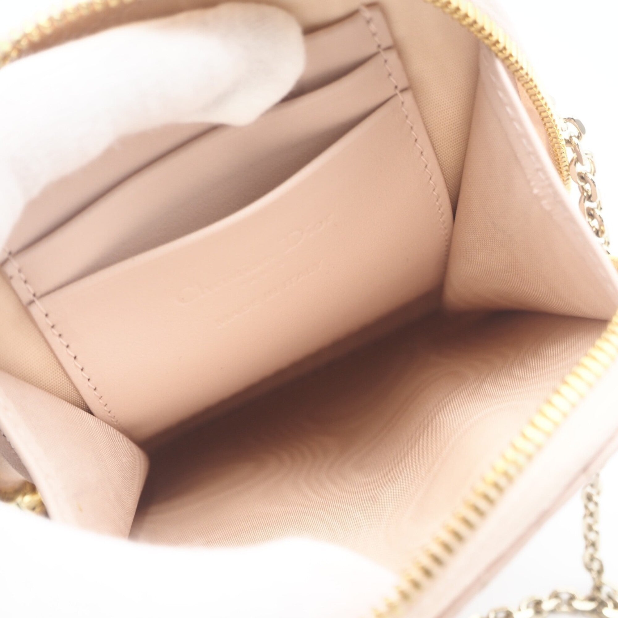 Christian Dior Lady Dior Pink Beige Leather Shoulder Bag (Pre-Owned)
