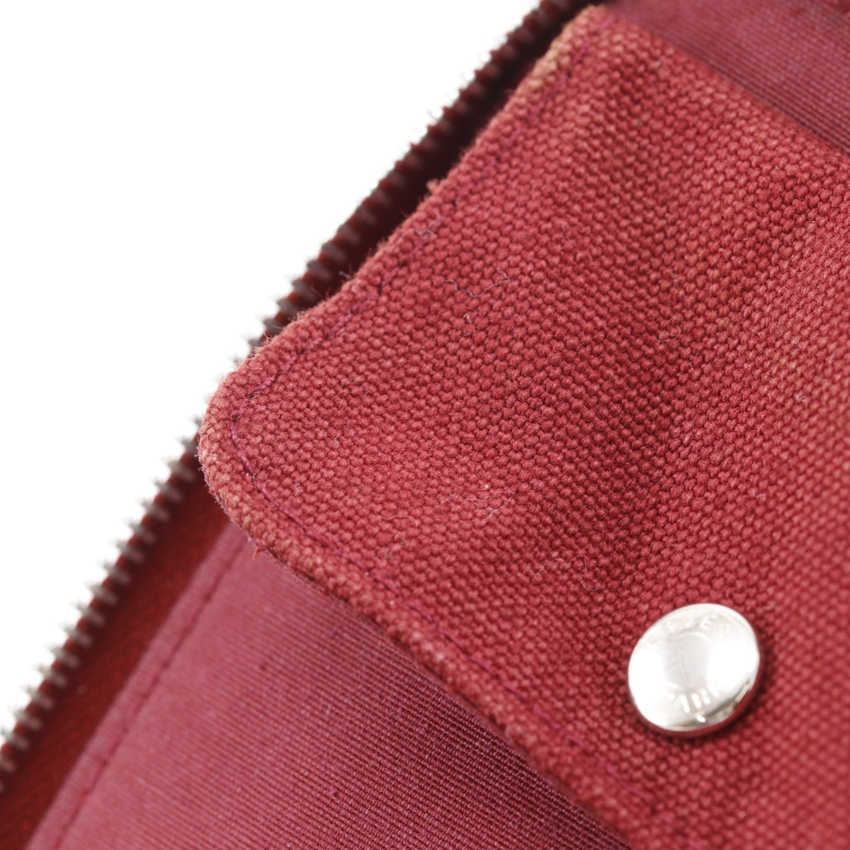 Hermes Red Color Canvas Long Wallet (Bi-Fold) (Pre-Owned)
