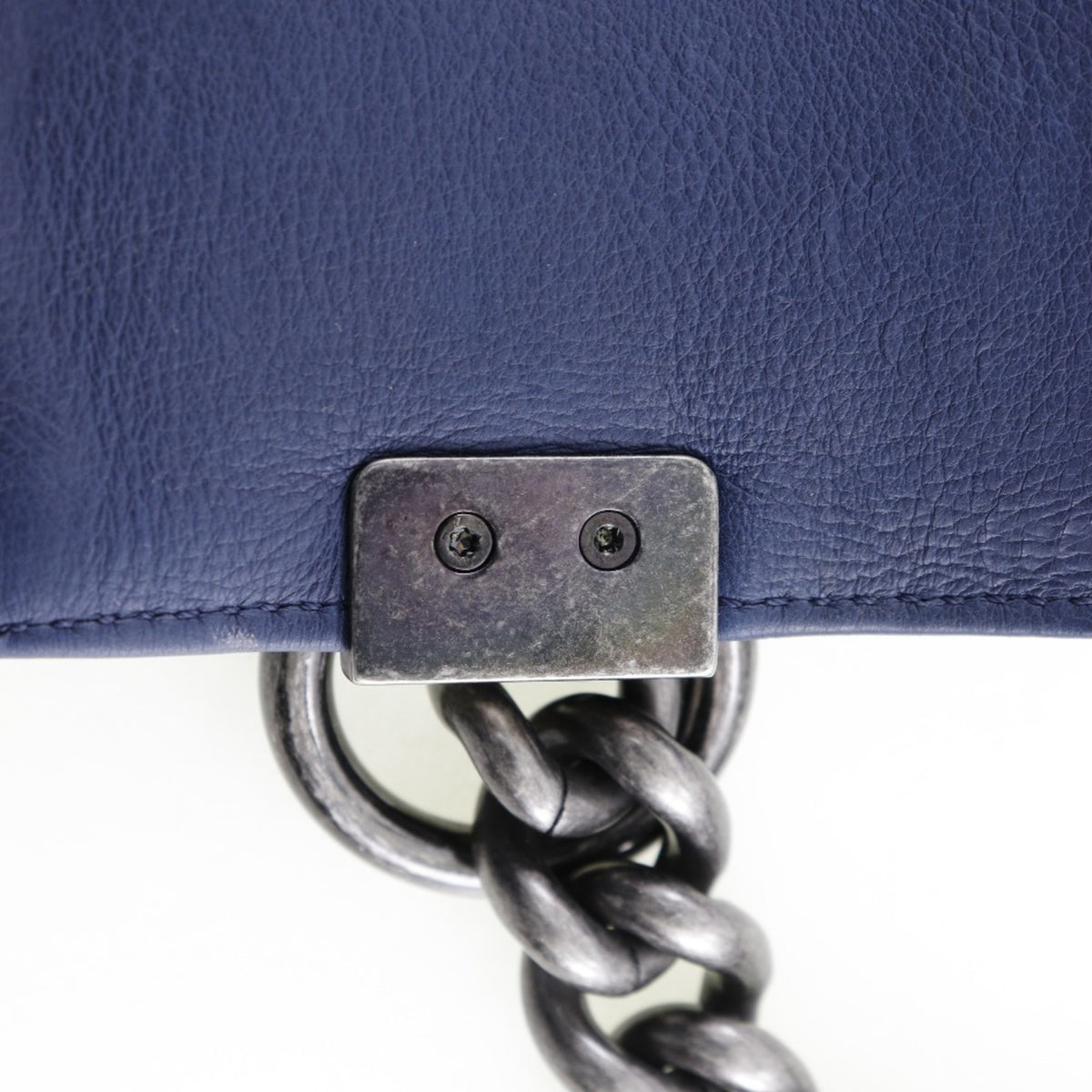 Chanel Navy Leather Shoulder Bag (Pre-Owned)