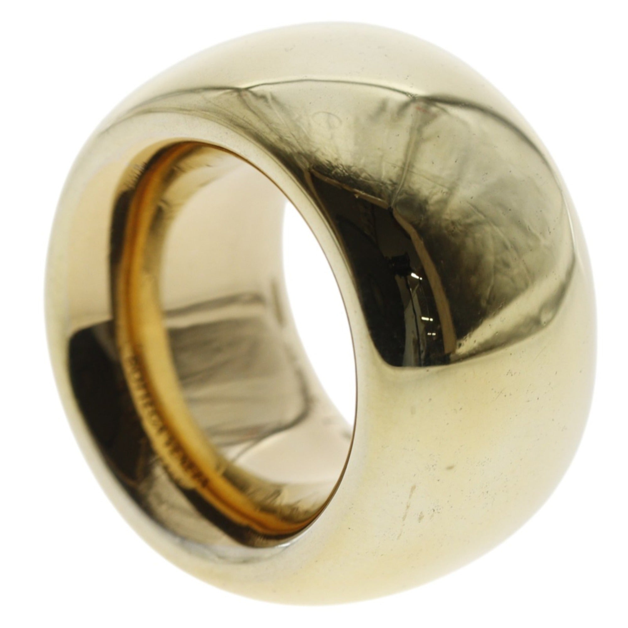 Bottega Veneta Gold Silver 925 Band Ring (Pre-Owned)
