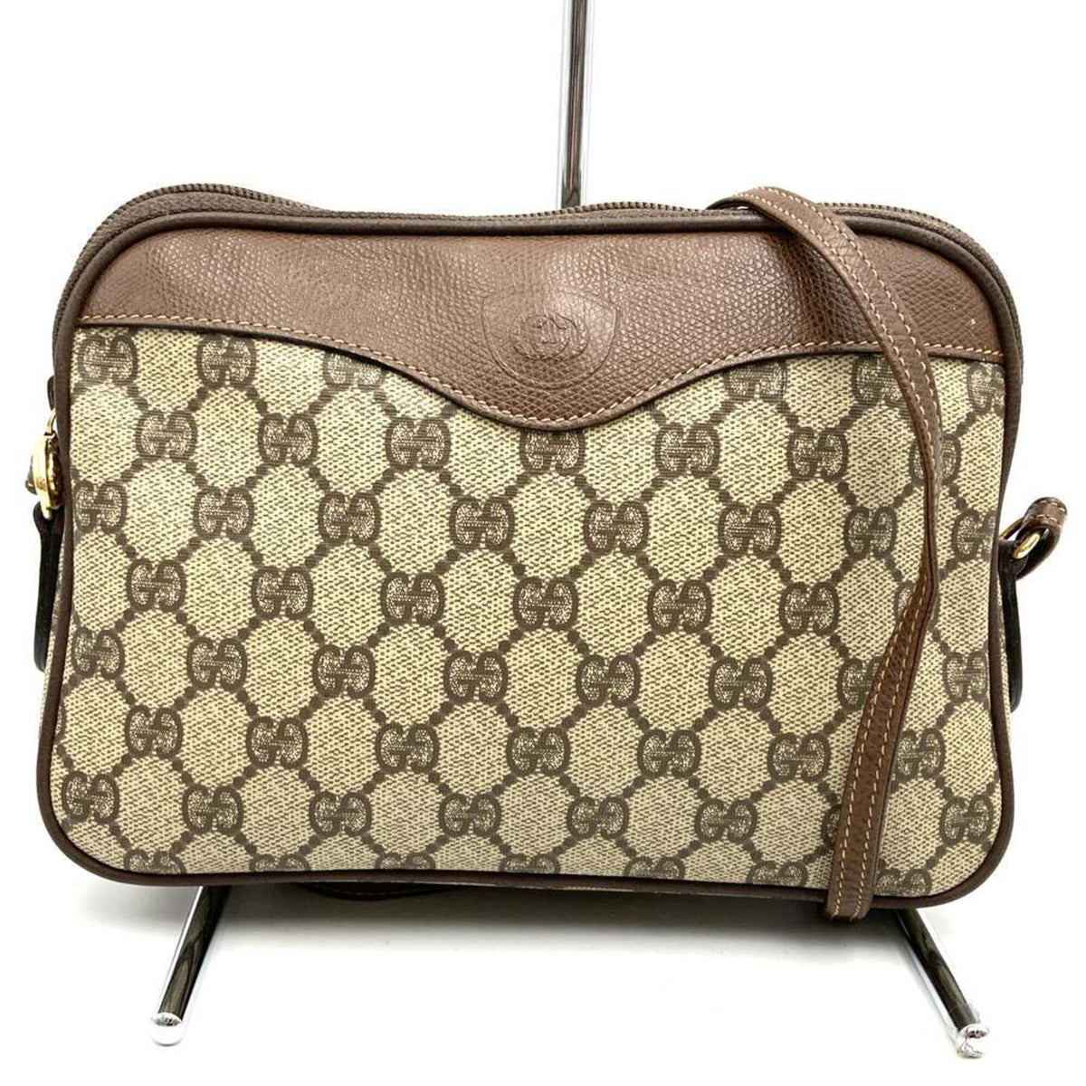 Gucci Brown Gg Supreme Canvas Pochette Shoulder Bag (Pre-Owned)