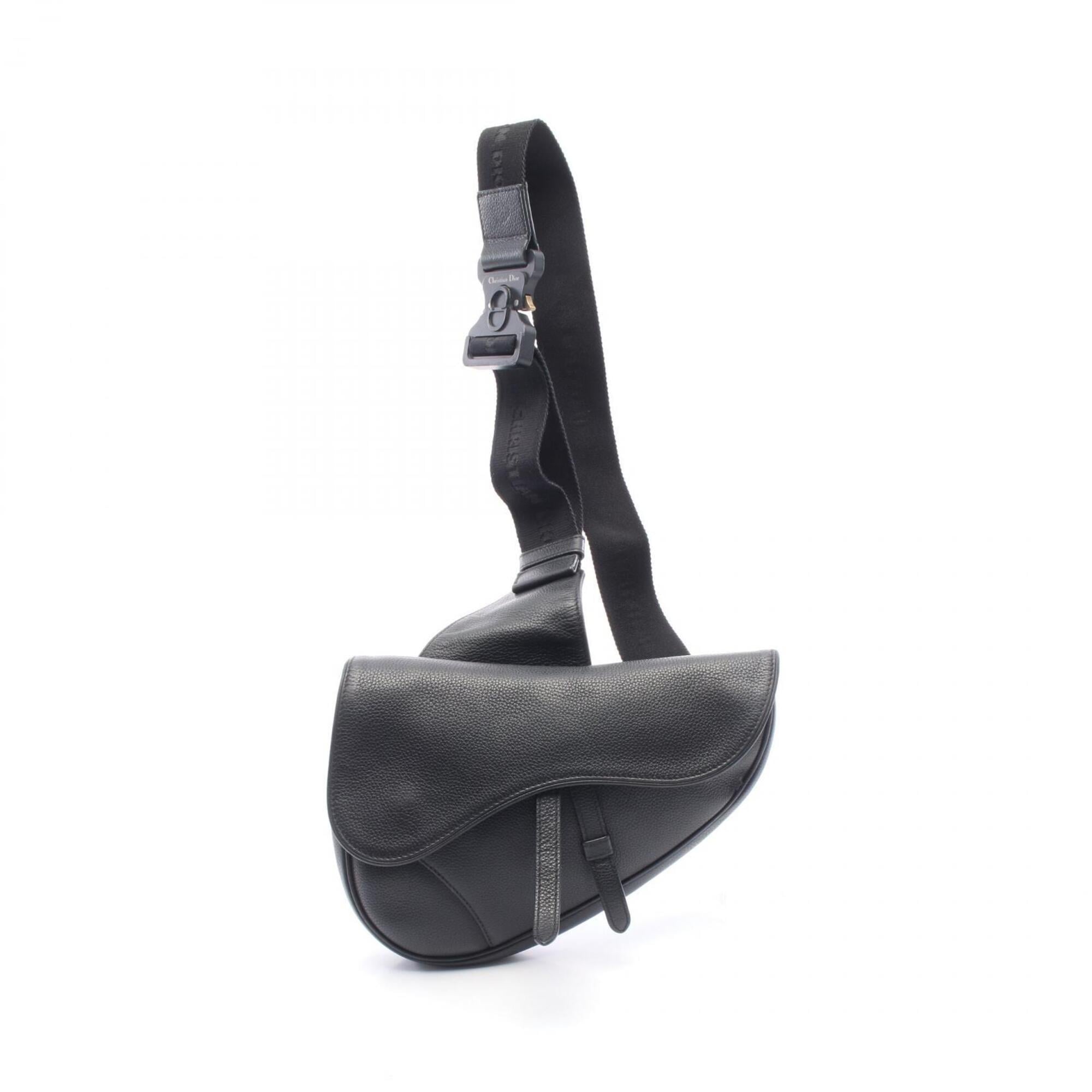 Christian Dior Black Leather Fanny Pack Sling Bag (Pre-Owned)