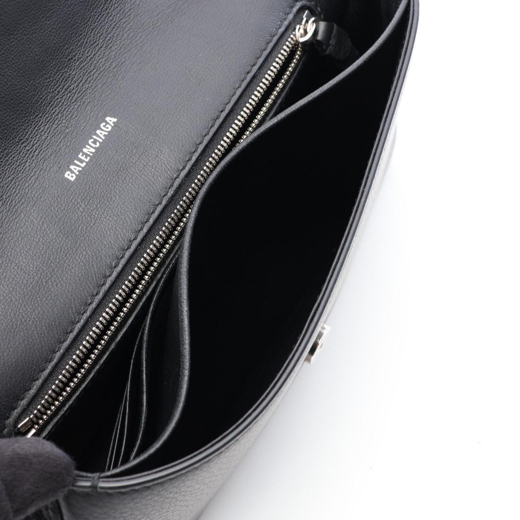 Balenciaga Black Leather Handbag Shoulder Bag (Pre-Owned)