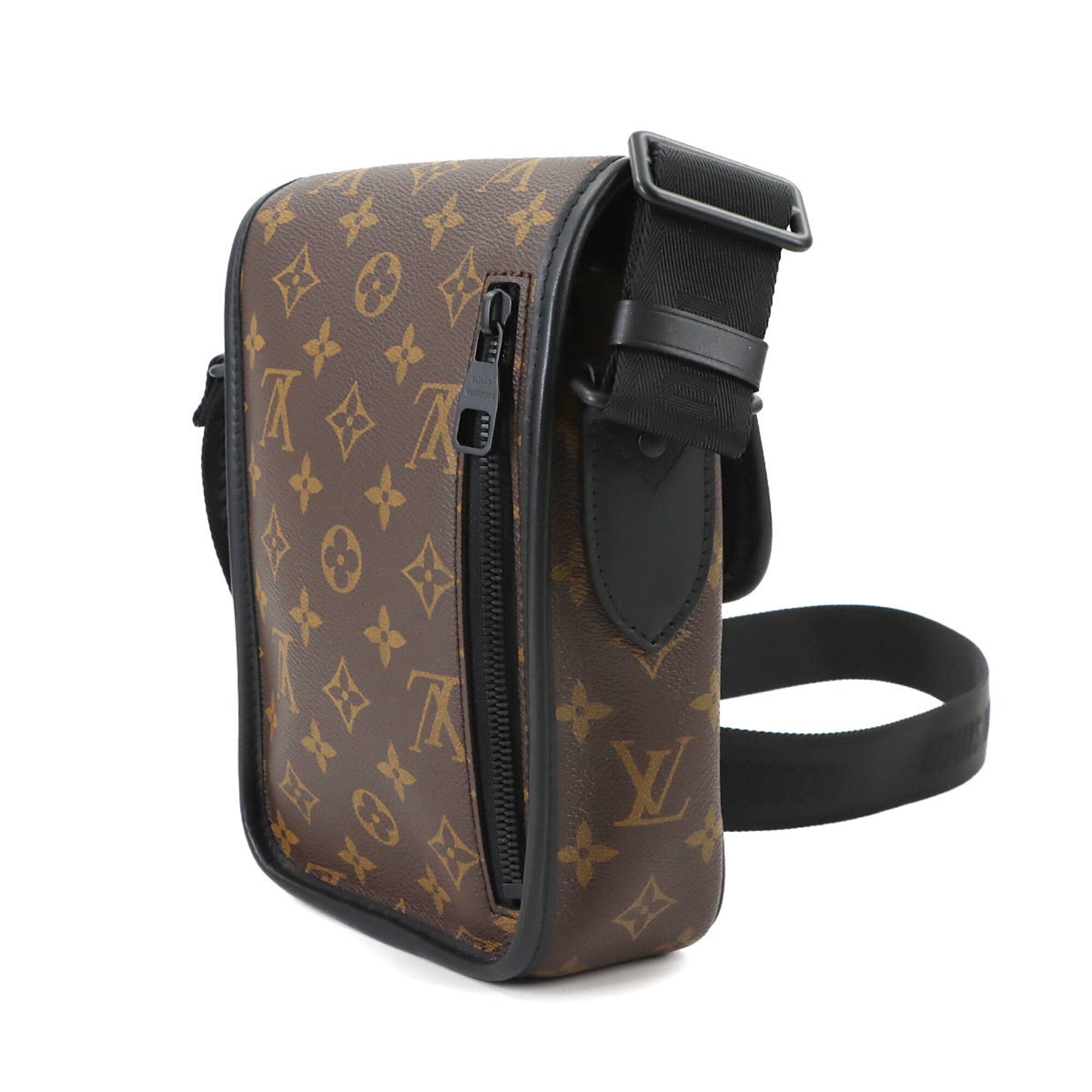 Louis Vuitton Black Brown Monogram Macassar Monogram Canvas Handbag Messenger Bag Shoulder Bag (Pre-Owned)