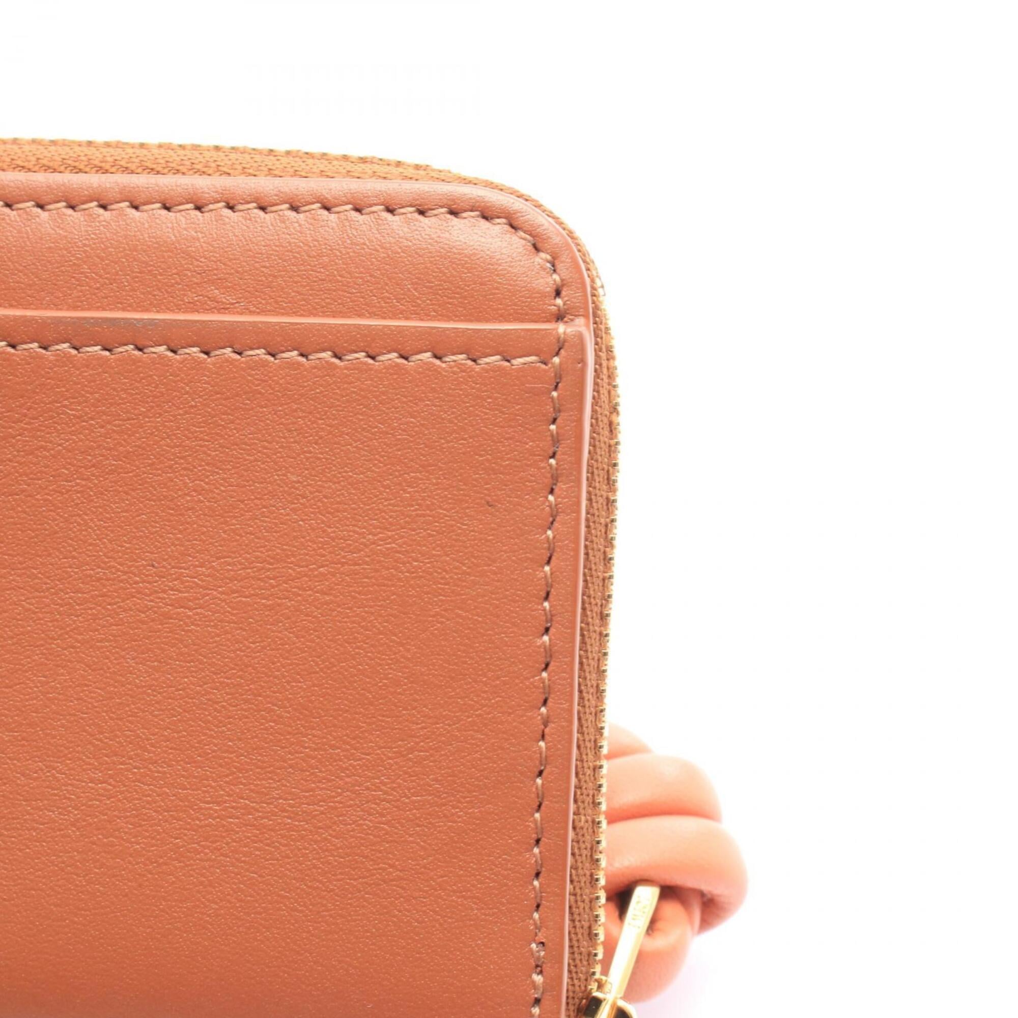 Loewe Brown Pink Leather Coin Purse/Coin Case (Pre-Owned)
