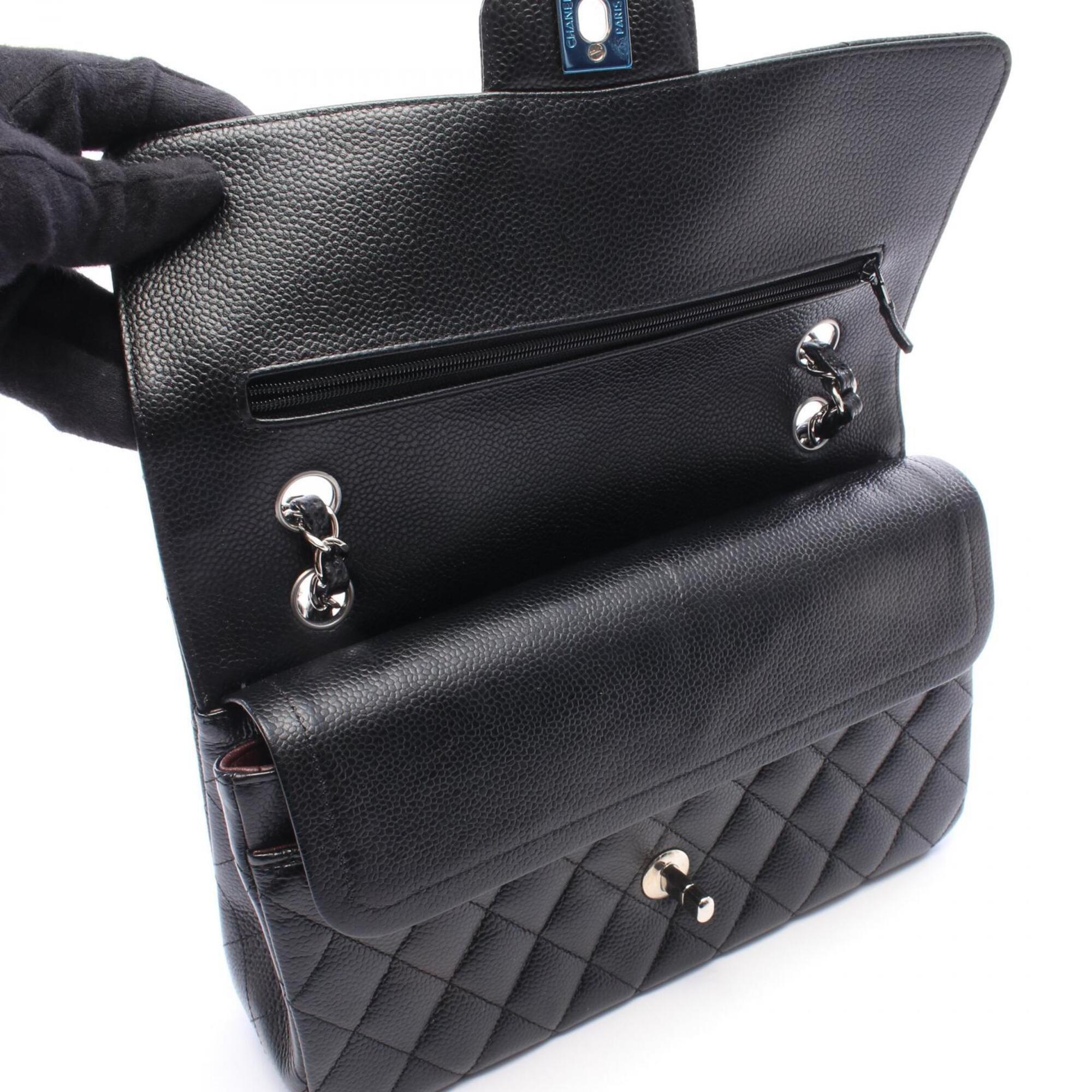 Chanel Black Grained Calfskin Handbag Shoulder Bag (Pre-Owned)