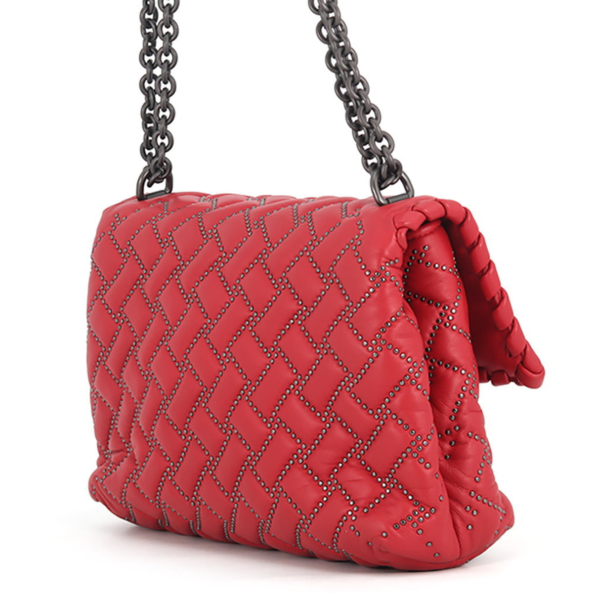 Bottega Veneta Red Color Leather Handbag Shoulder Bag (Pre-Owned)