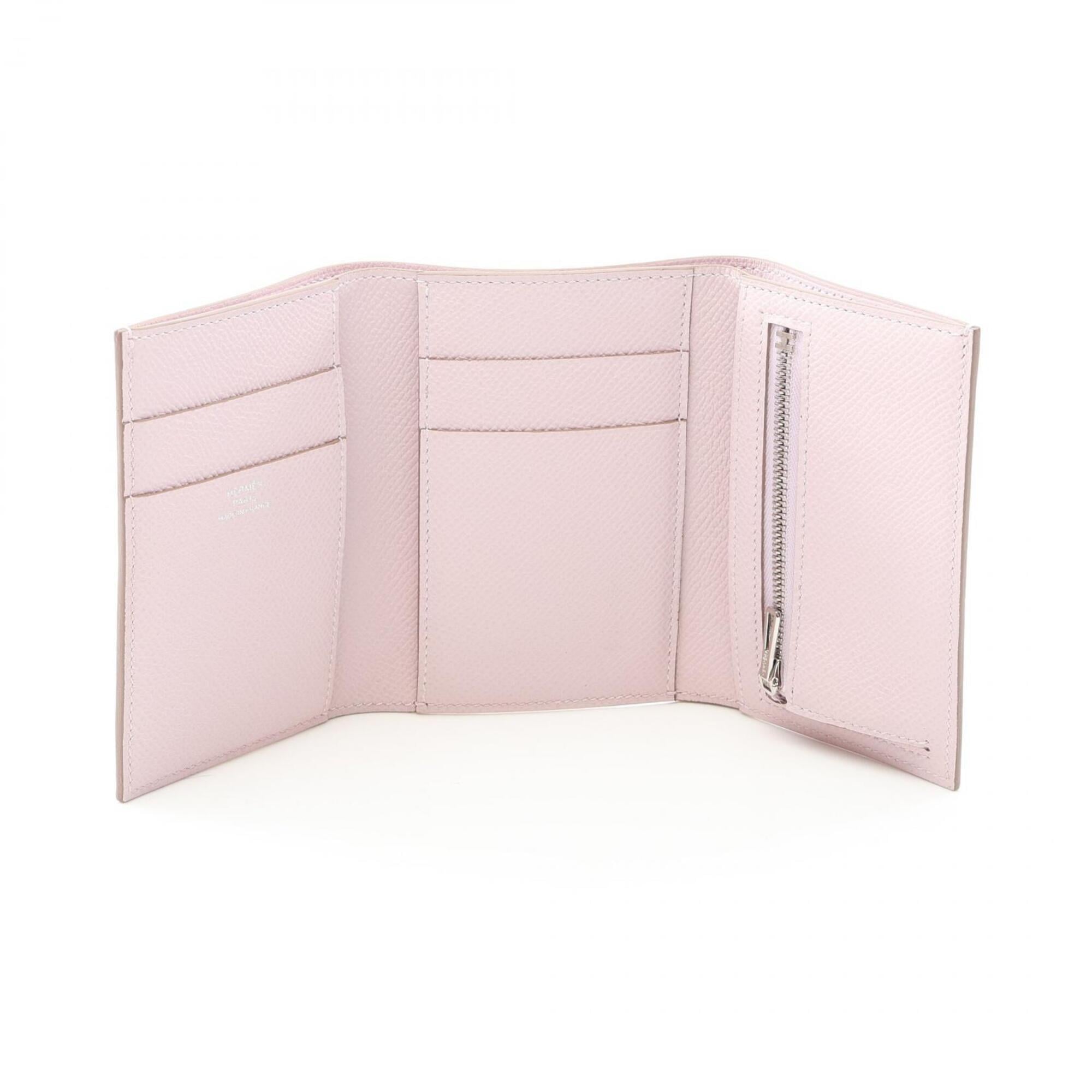 Hermes Purple Epsom Leather Wallet (Tri-Fold) (Pre-Owned)