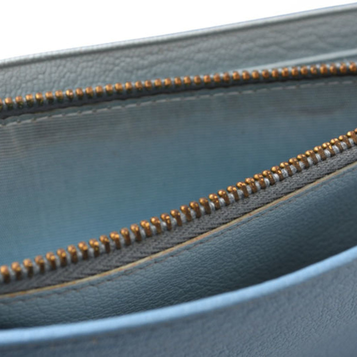 Miu Miu Blue Leather Long Wallet (Bi-Fold) (Pre-Owned)